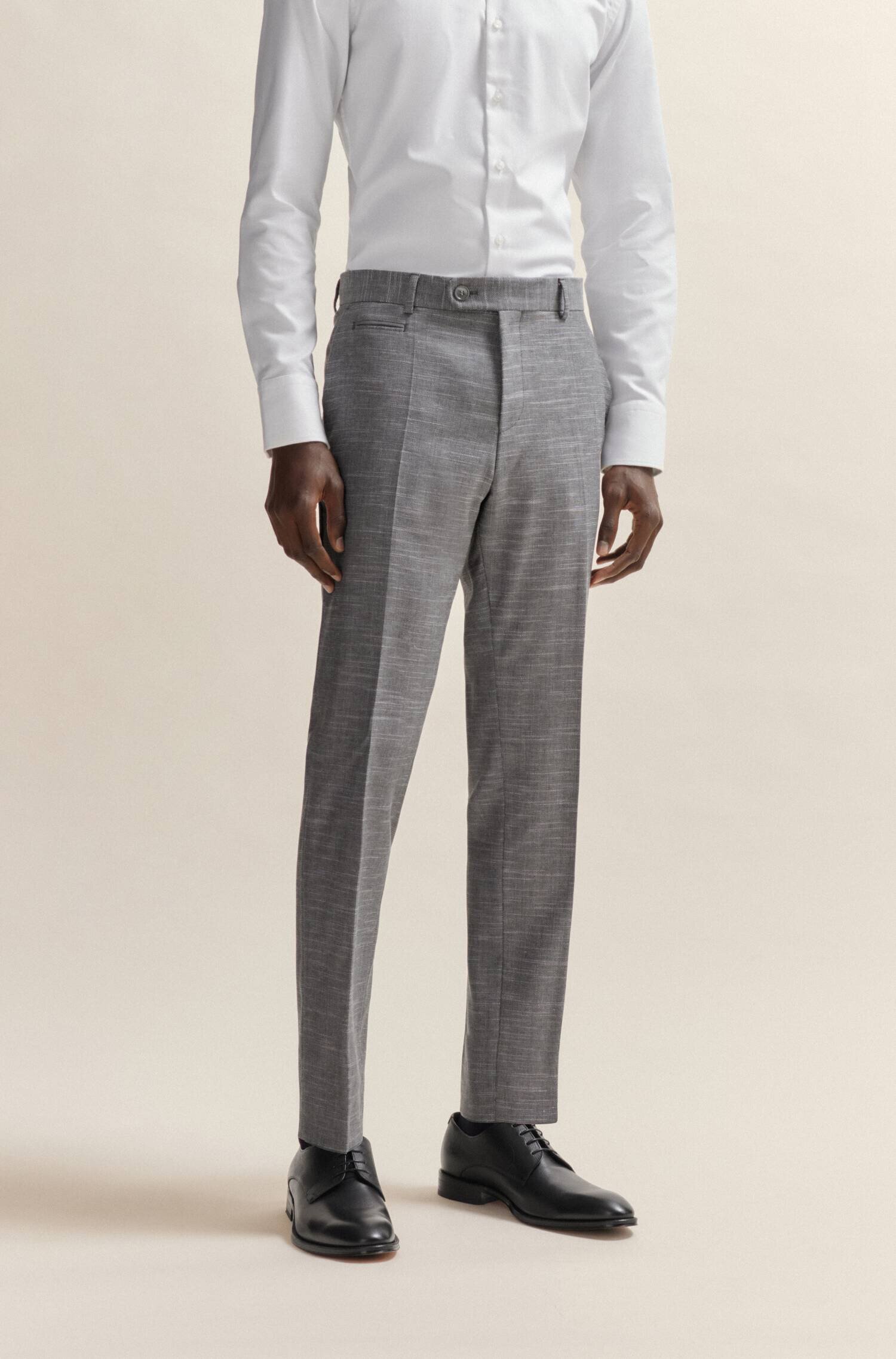 BOSS Black De lână pantaloni H-Genius-241 | Regular Fit | cu adaos de in