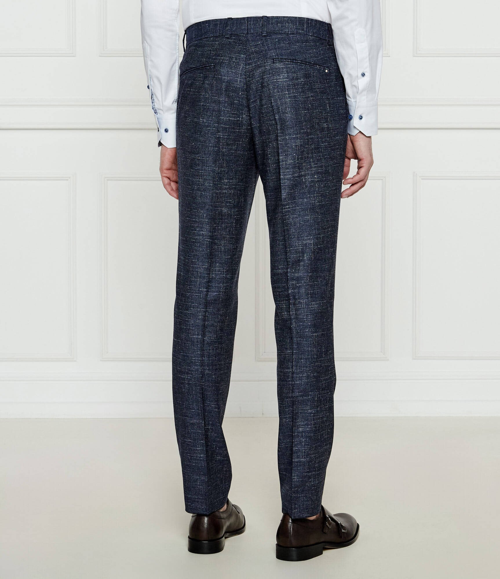 BOSS Black De lână pantaloni H-Genius-251 | Slim Fit | cu adaos de in