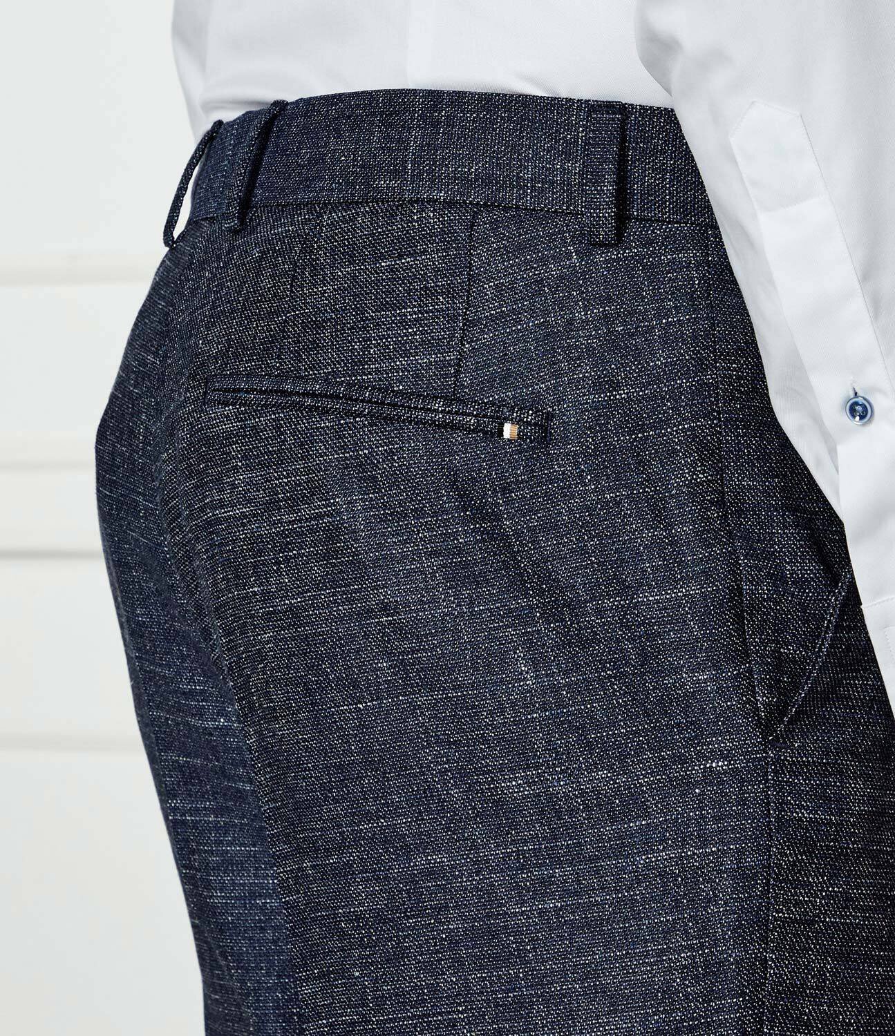 BOSS Black De lână pantaloni H-Genius-251 | Slim Fit | cu adaos de in