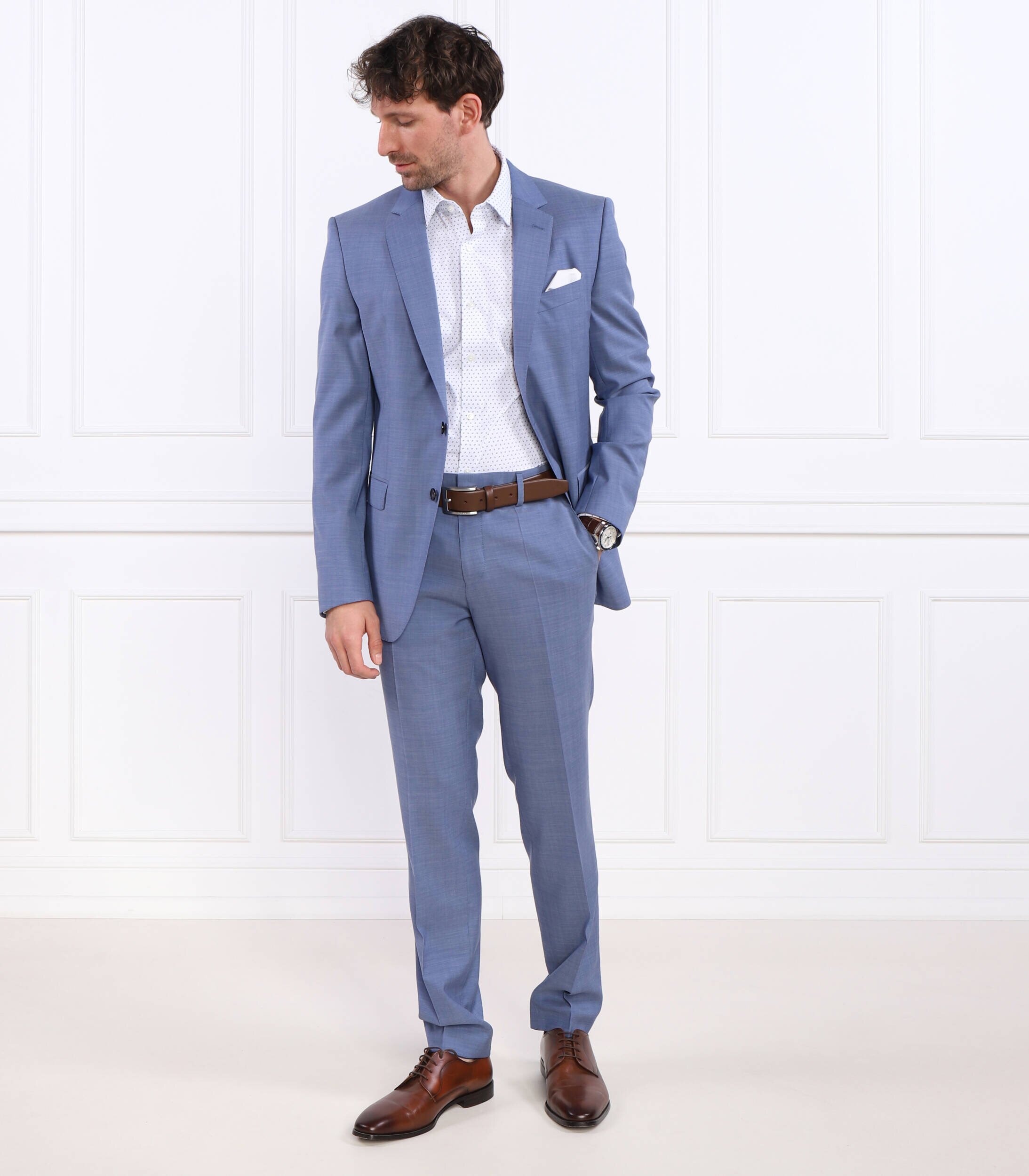 BOSS Black de lână pantaloni h-genius-mm-224 | slim fit