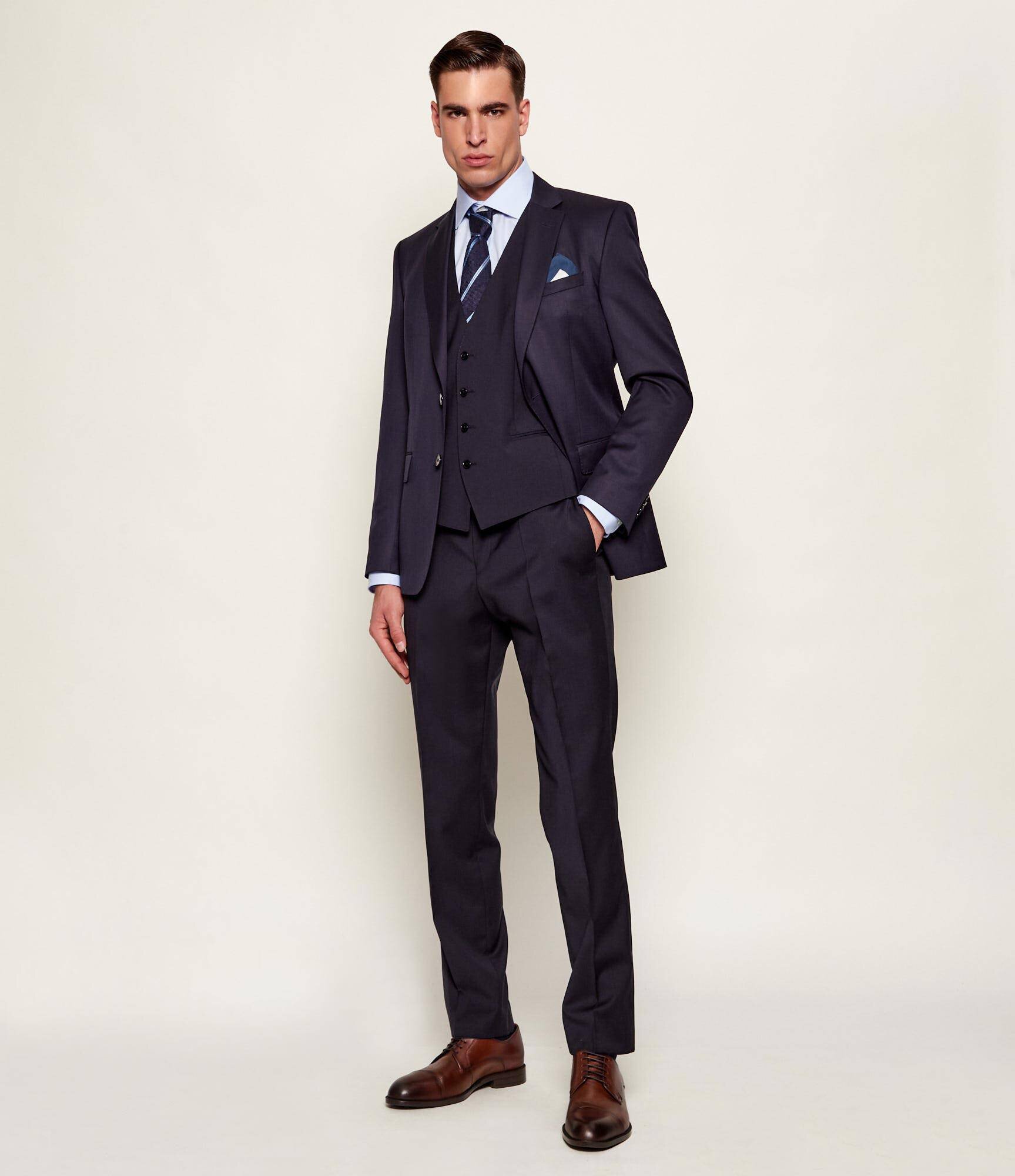 BOSS Black De lână pantaloni H-Genius-MM-251 | Slim Fit