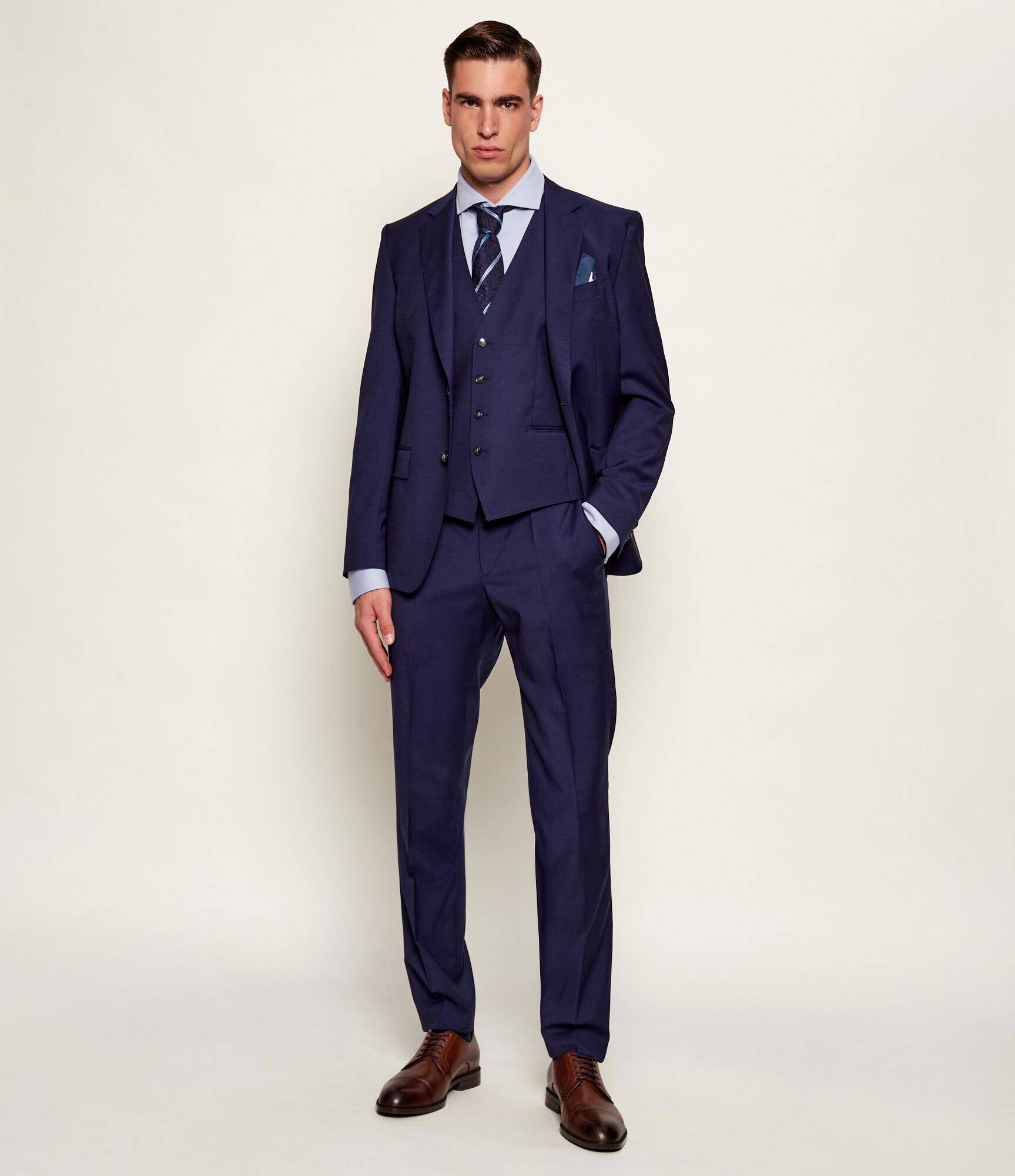 BOSS Black De lână pantaloni H-Genius-MM-251 | Slim Fit