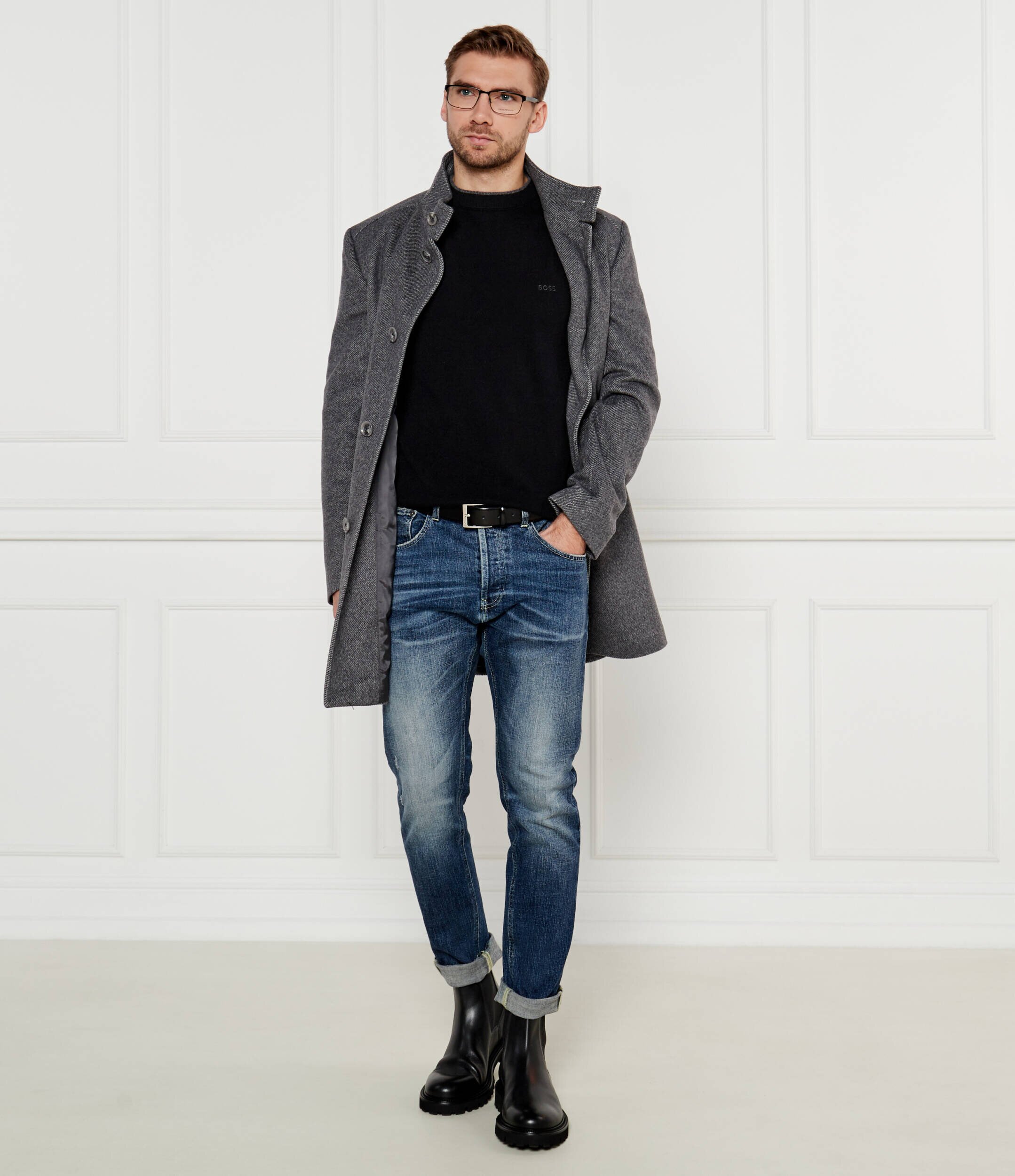 BOSS Black De lână pulover Ebacio | Regular Fit