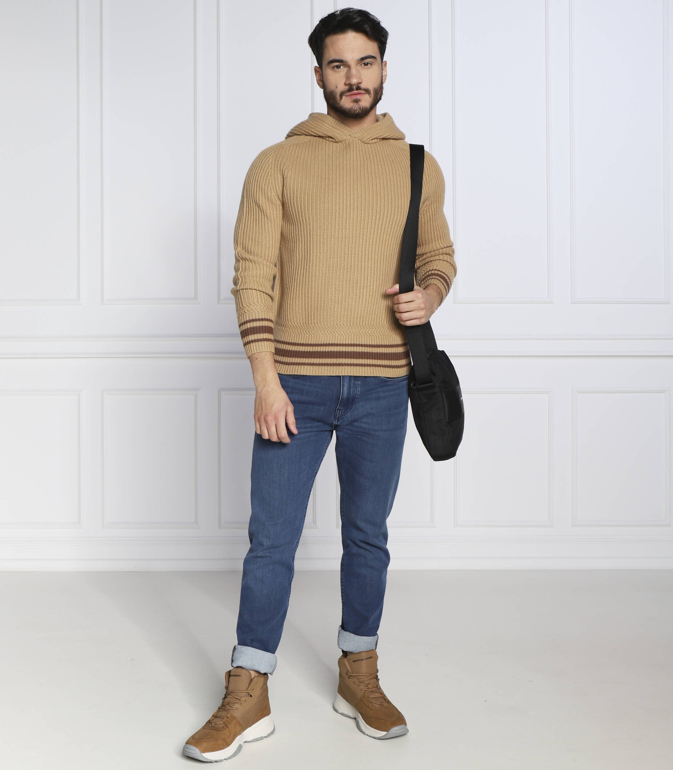 BOSS Black de lână pulover lampione | regular fit