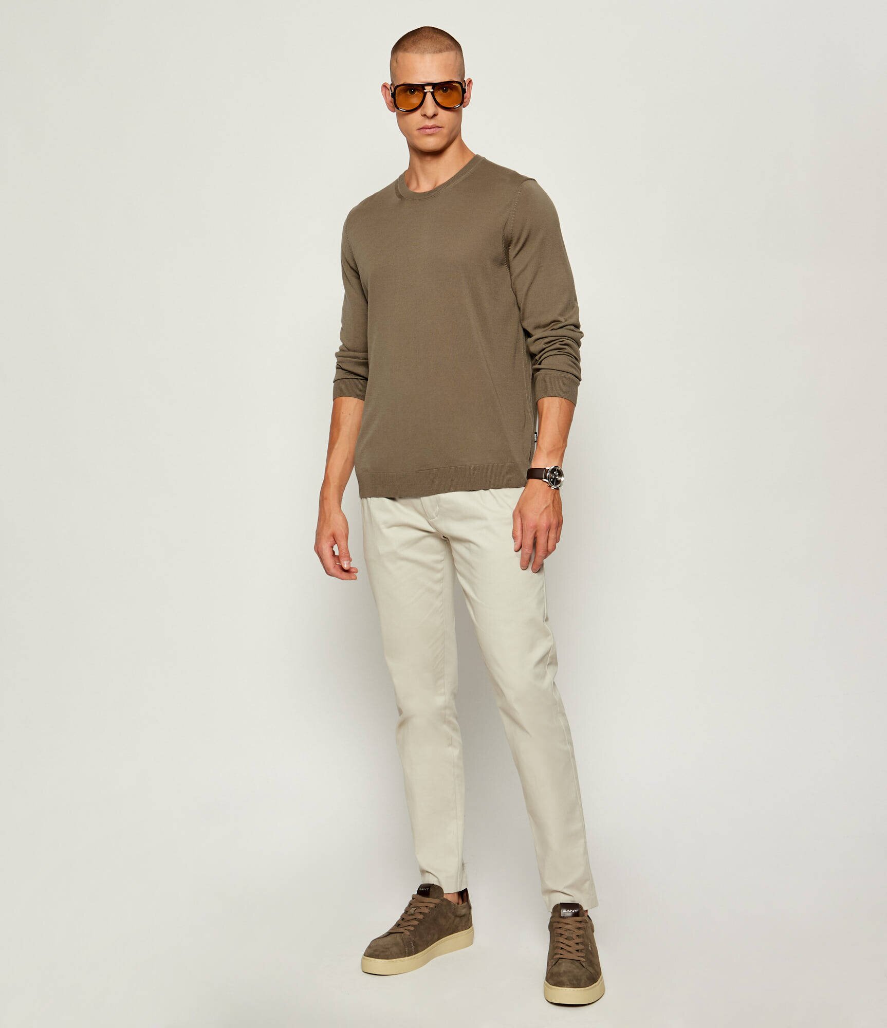 BOSS Black De lână pulover Leno-P | Slim Fit