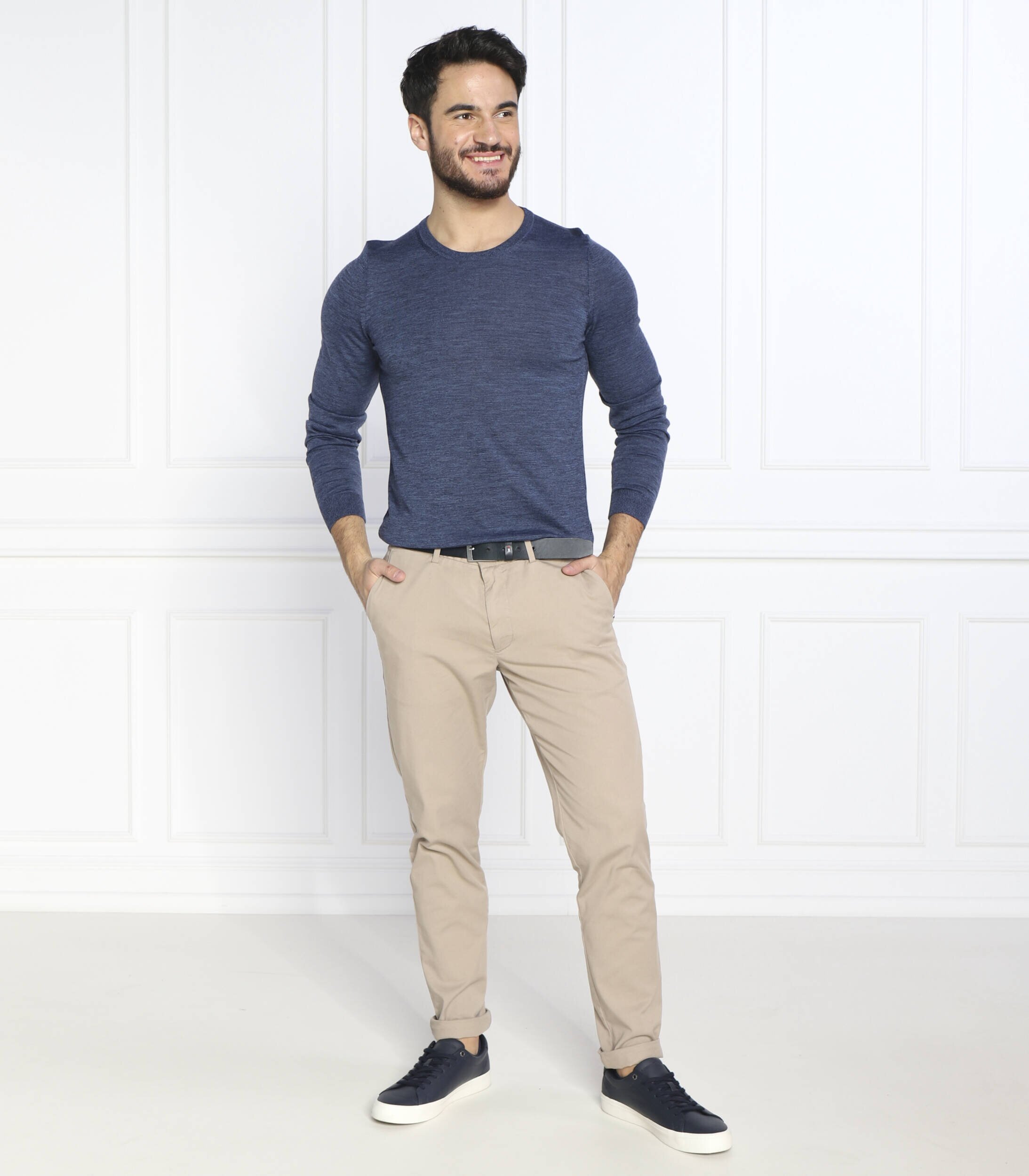 BOSS Black de lână pulover leno-p | slim fit