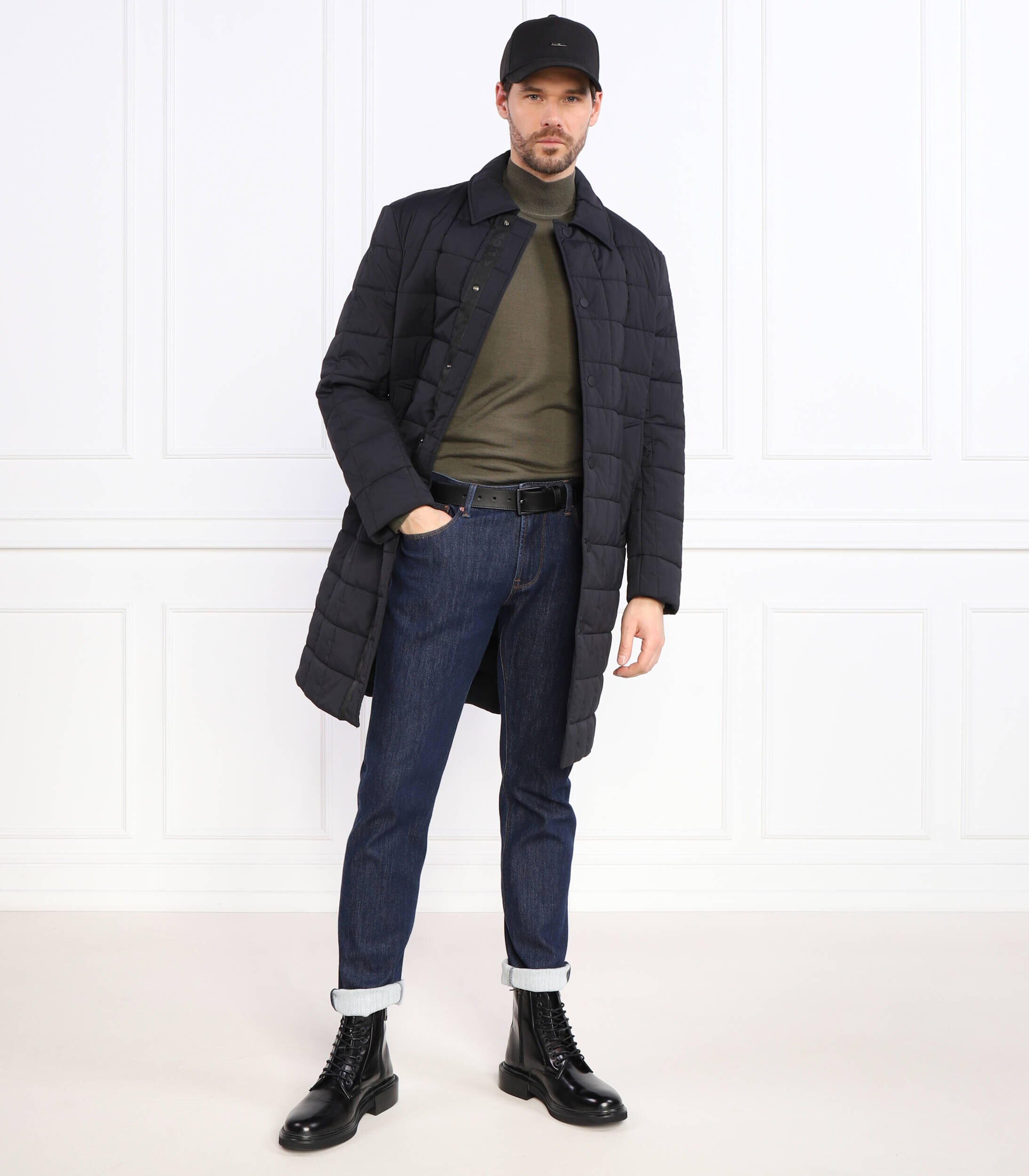 BOSS Black de lână pulover lodiego | regular fit cu adaos de mătase