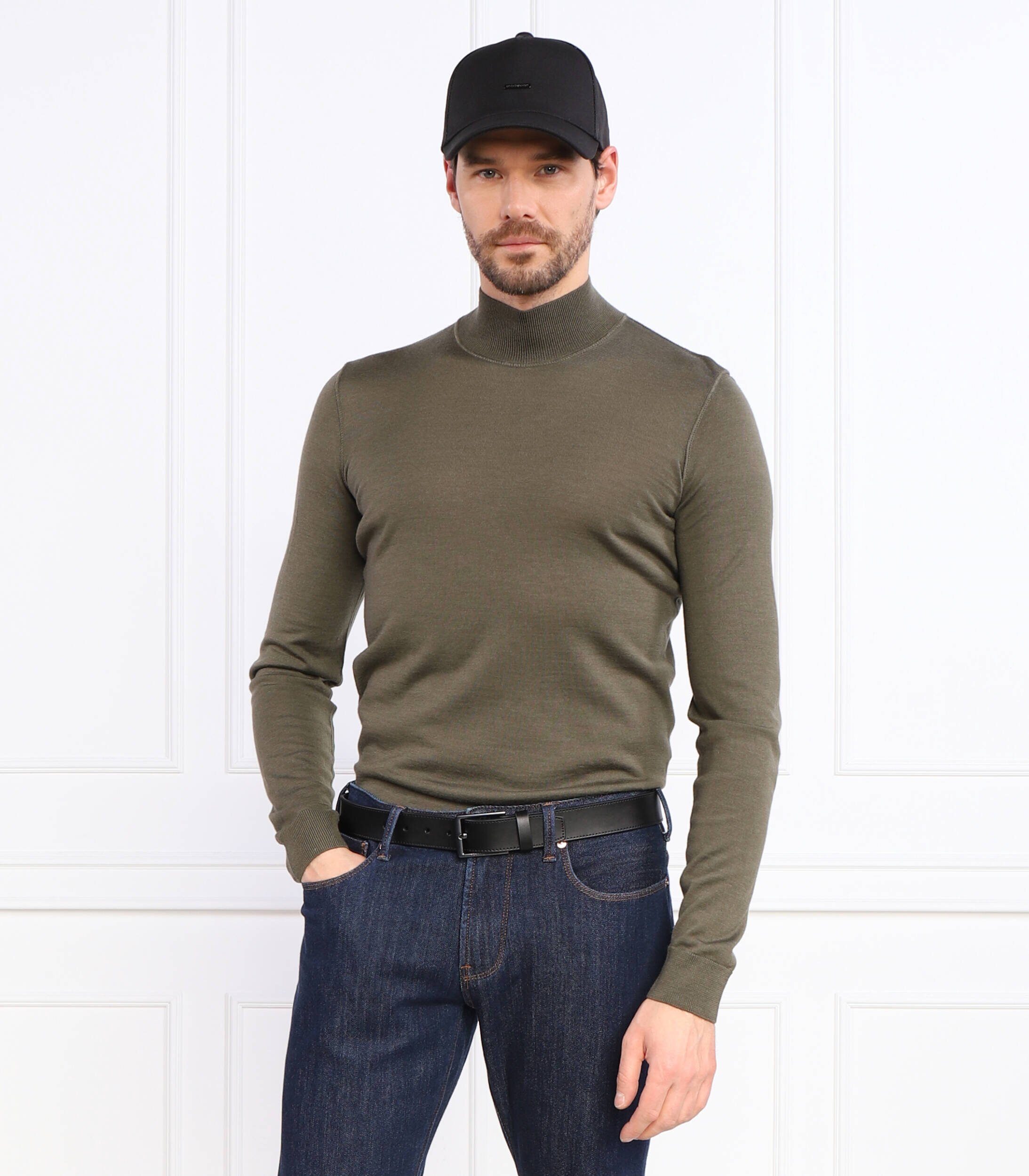 BOSS Black de lână pulover lodiego | regular fit cu adaos de mătase