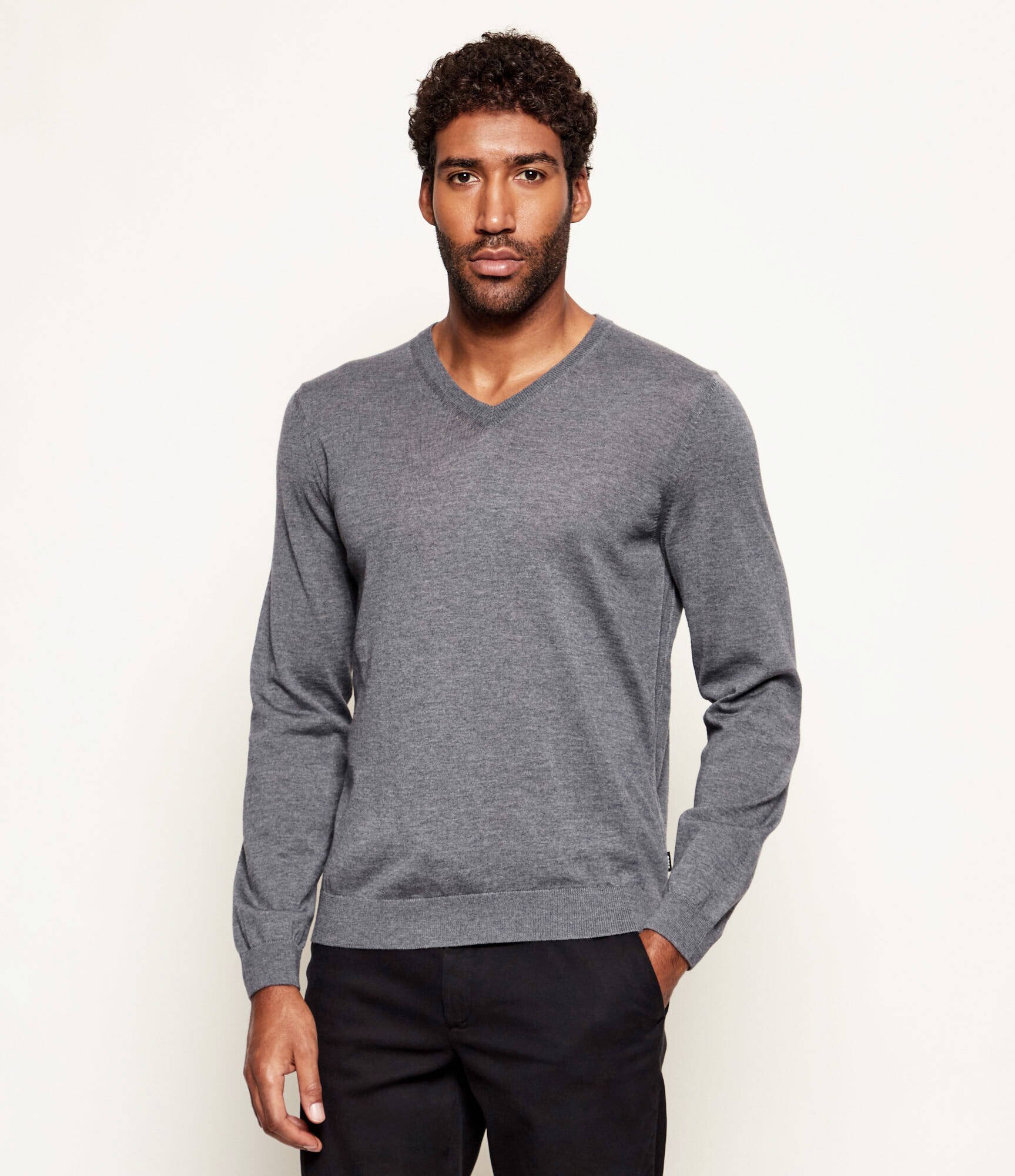 BOSS Black de lână pulover melba-p | slim fit