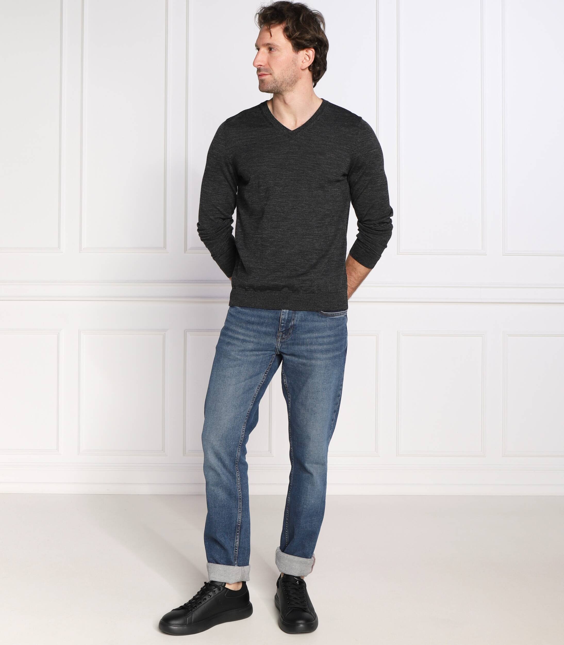 BOSS Black de lână pulover melba-p | slim fit