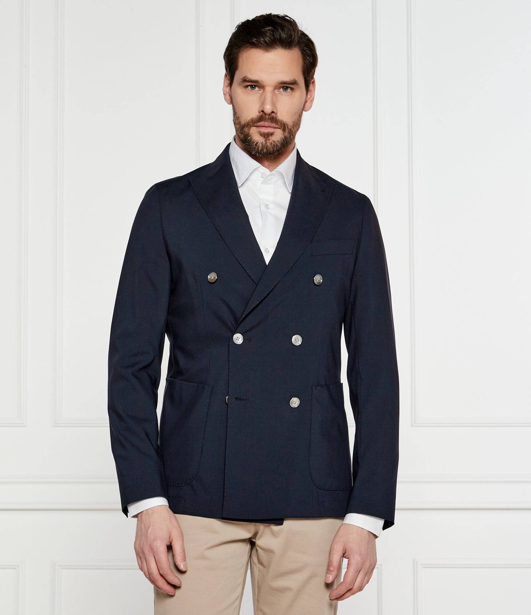 BOSS Black De lână sacou C-Hanry-DB-252 | Slim Fit | stretch