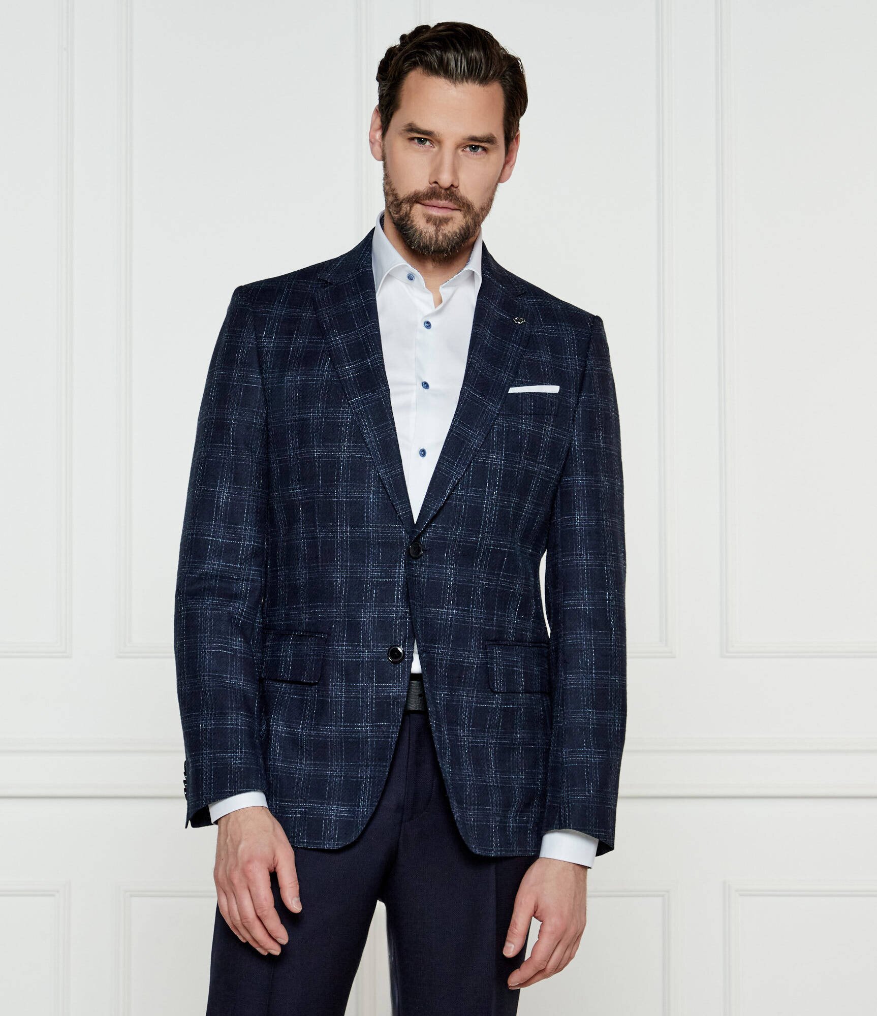 BOSS Black De lână sacou H-Hutson-233 | Slim Fit | cu adaos de in