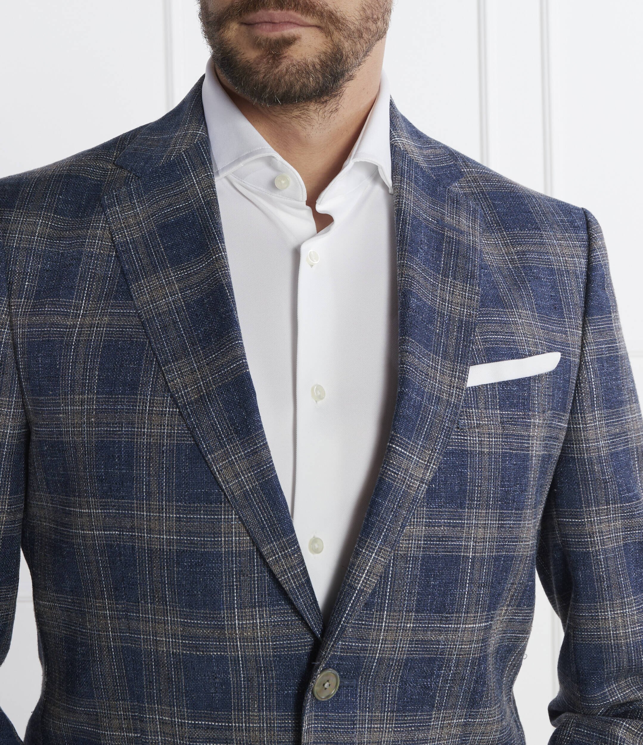 BOSS Black De lână sacou H-Hutson-233 | Slim Fit | cu adaos de in