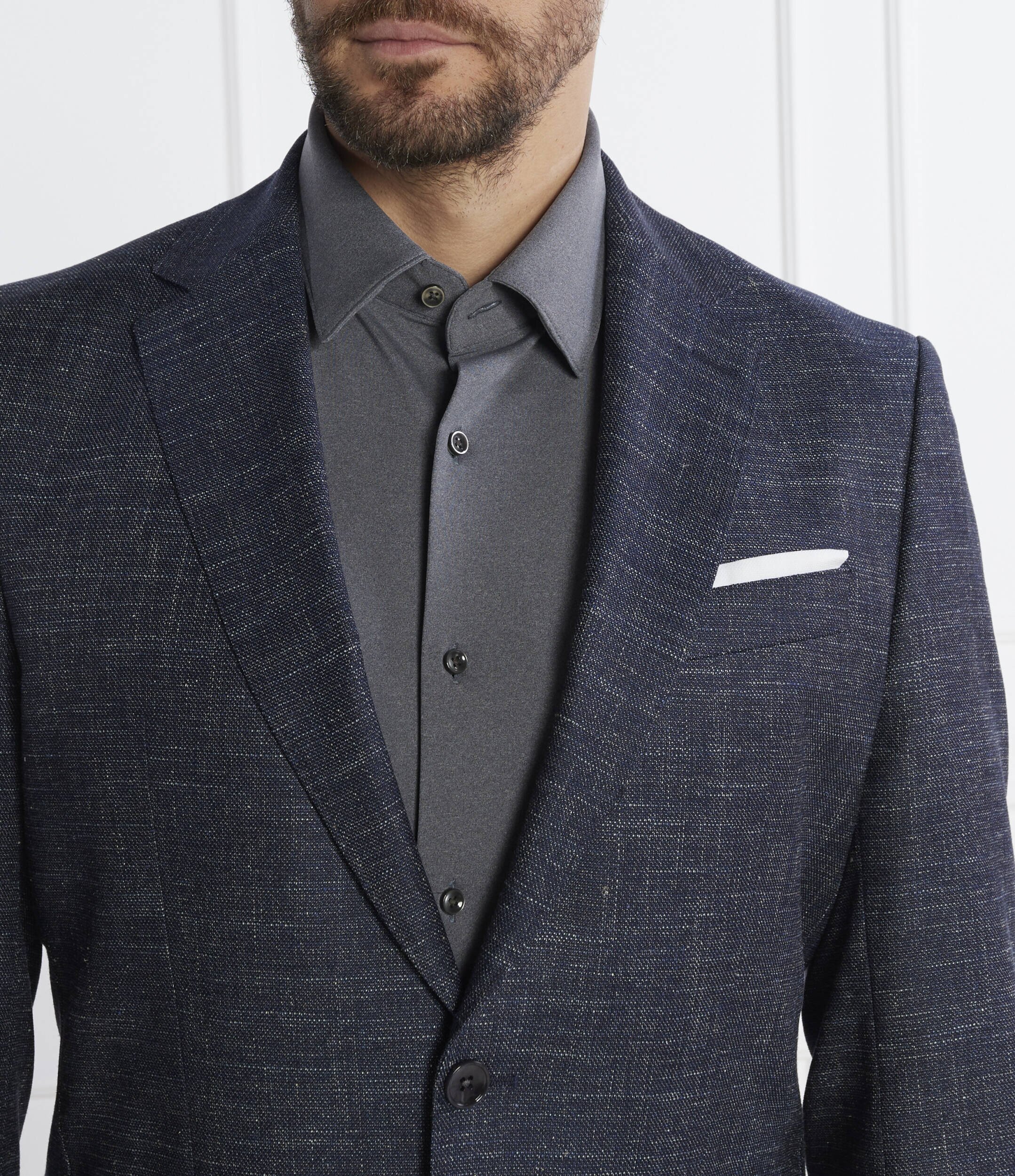 BOSS Black De lână sacou H-Hutson-233 | Slim Fit | cu adaos de in