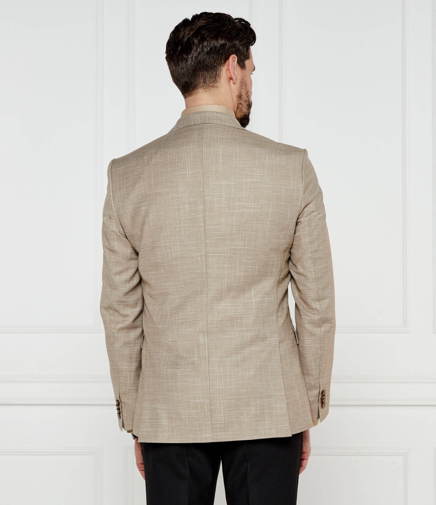BOSS Black De lână sacou H-Hutson-251 | Slim Fit | cu adaos de in