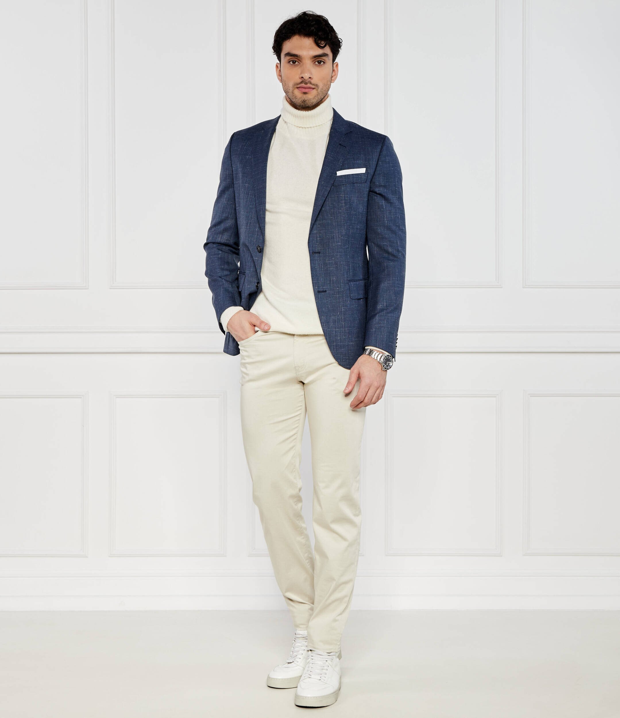 BOSS Black De lână sacou Hutson | Slim Fit | cu adaos de in