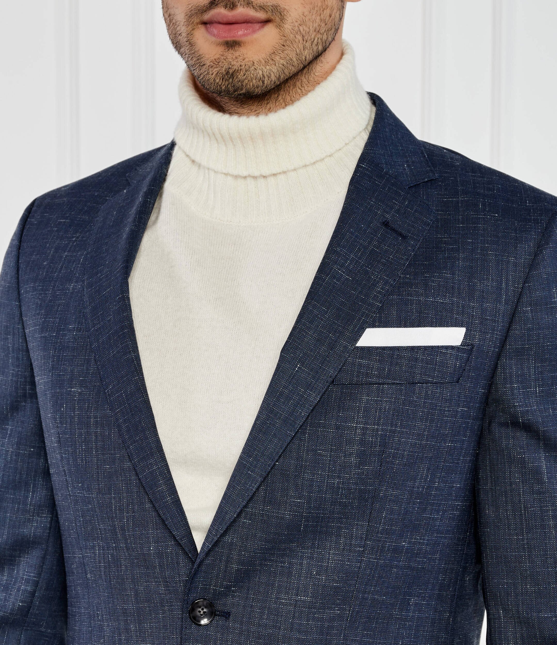 BOSS Black De lână sacou Hutson | Slim Fit | cu adaos de in