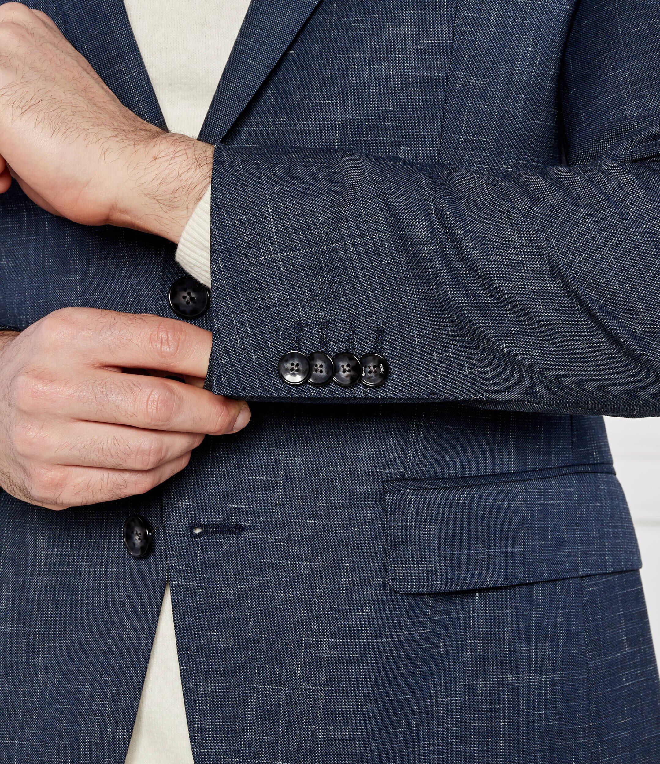BOSS Black De lână sacou Hutson | Slim Fit | cu adaos de in
