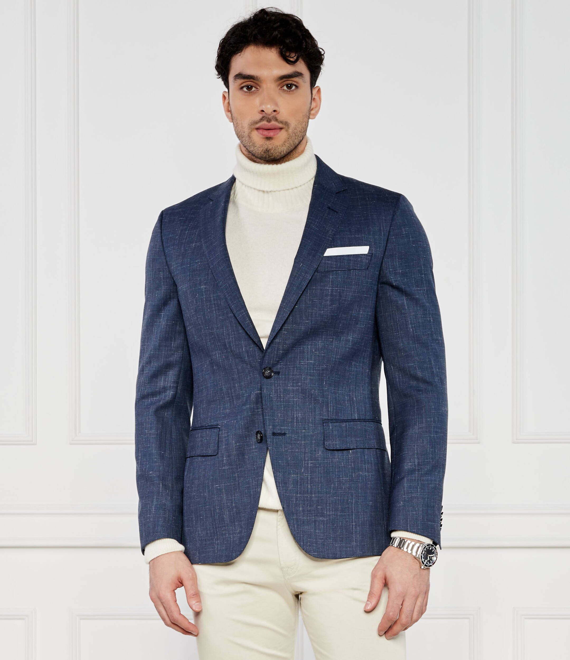 BOSS Black De lână sacou Hutson | Slim Fit | cu adaos de in