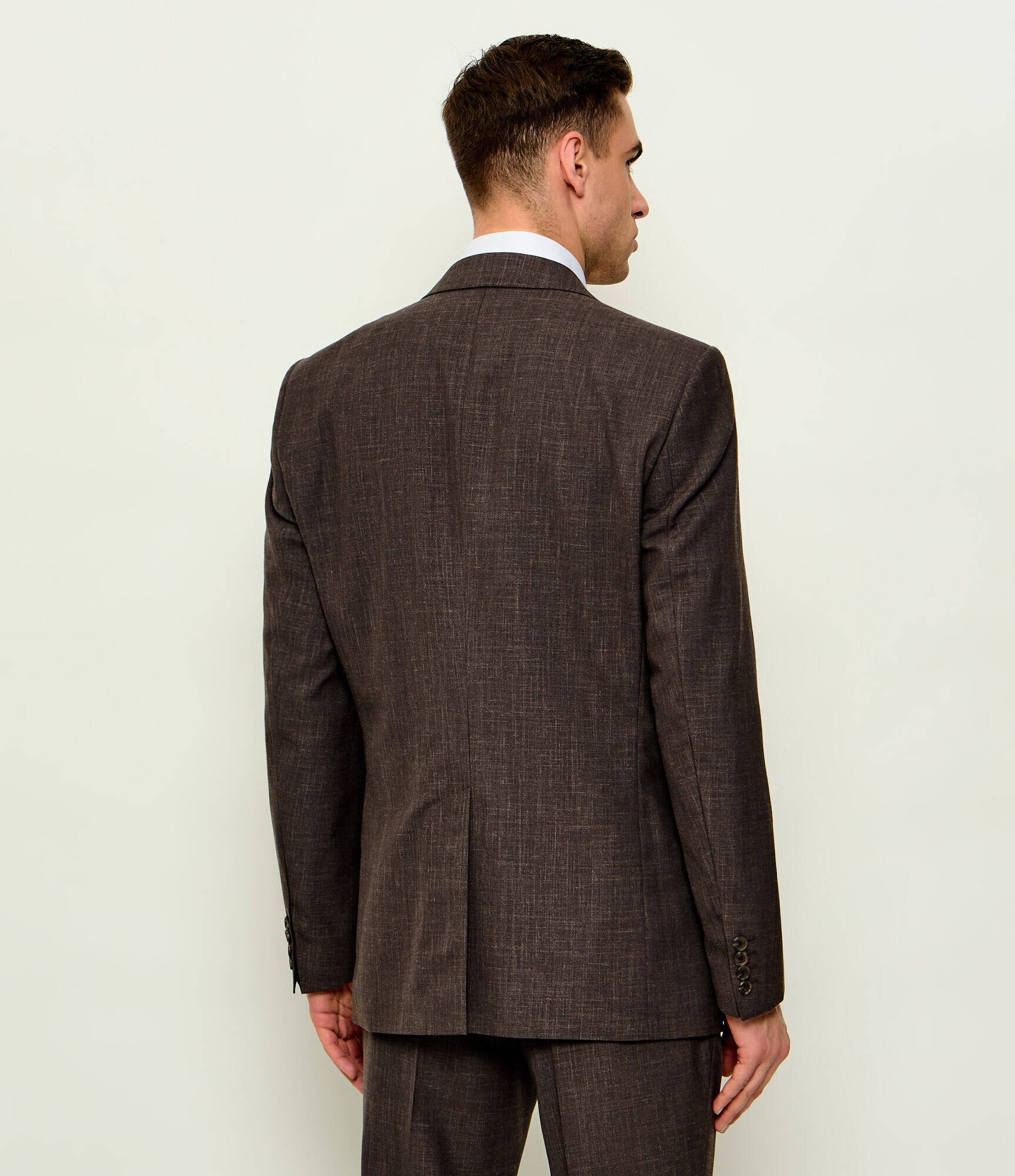 BOSS Black De lână sacou SB-SuitJacket-262_DB| BOSS X BECKHAM | Slim Fit cu adaos de mătase