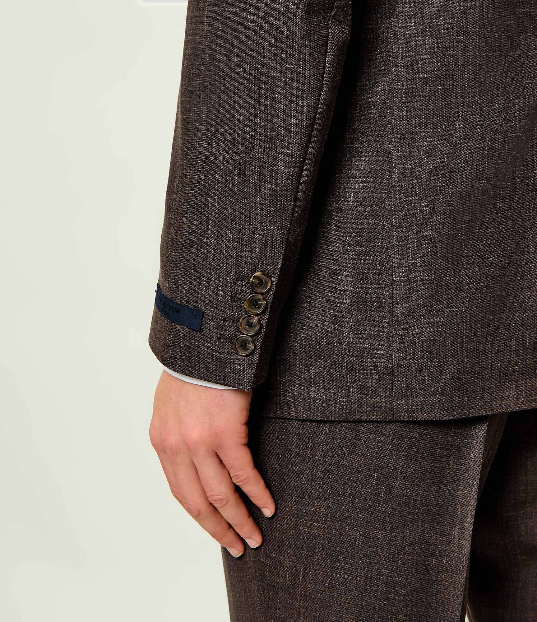 BOSS Black De lână sacou SB-SuitJacket-262_DB| BOSS X BECKHAM | Slim Fit cu adaos de mătase