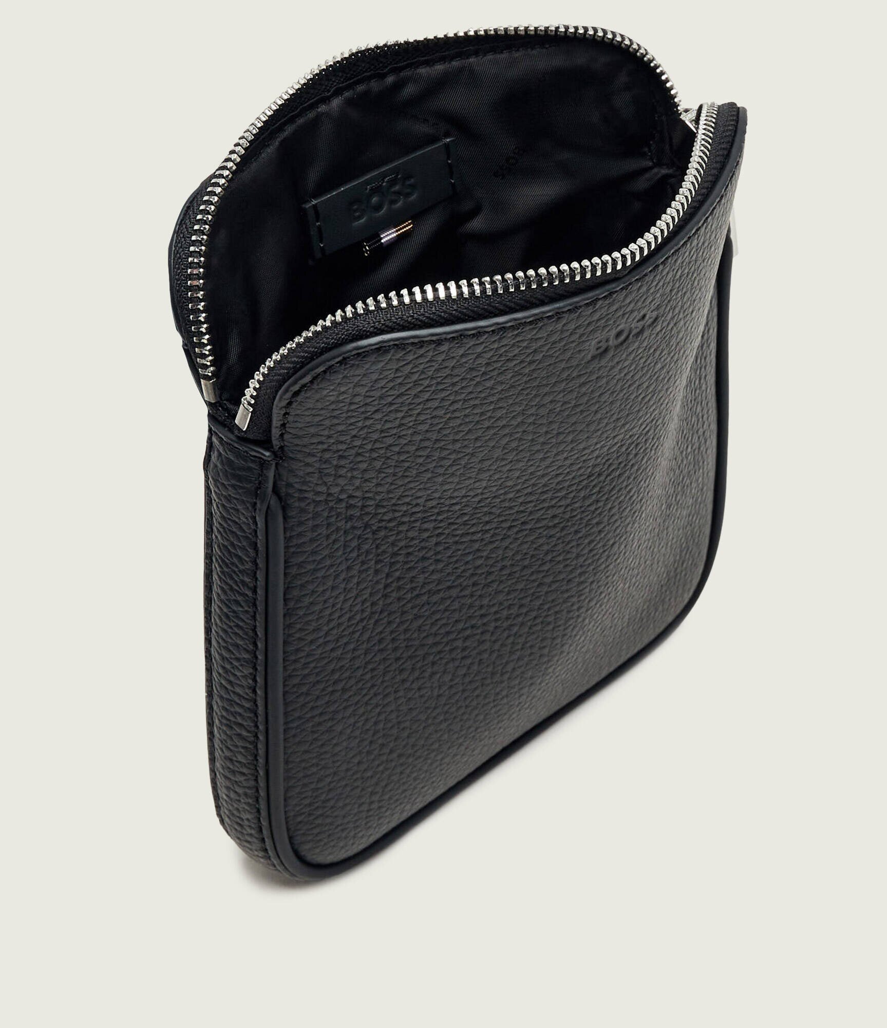 BOSS Black De piele geantă reporter New Crosstown_A5
