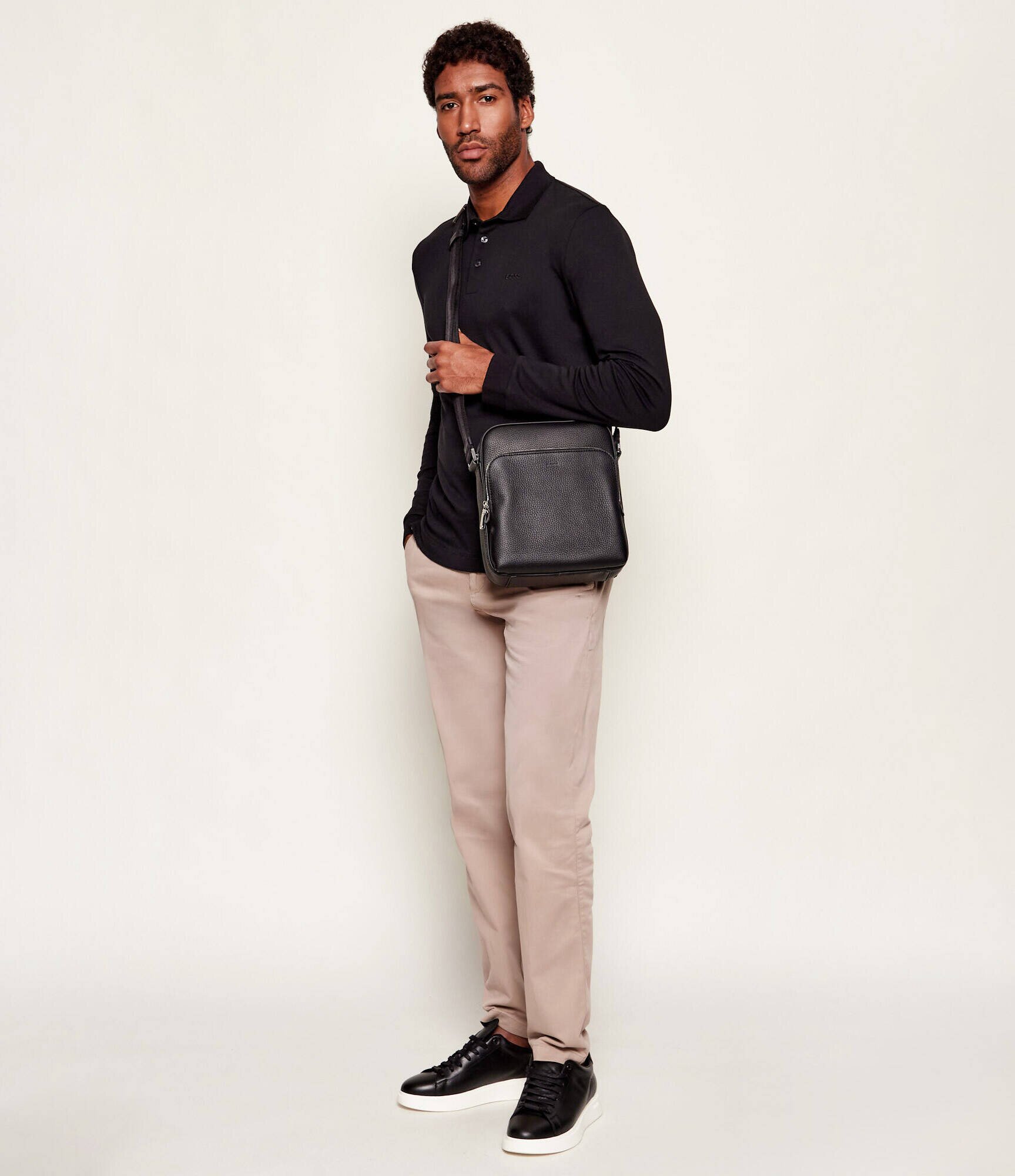 BOSS Black De piele geantă reporter New Crosstown_NS