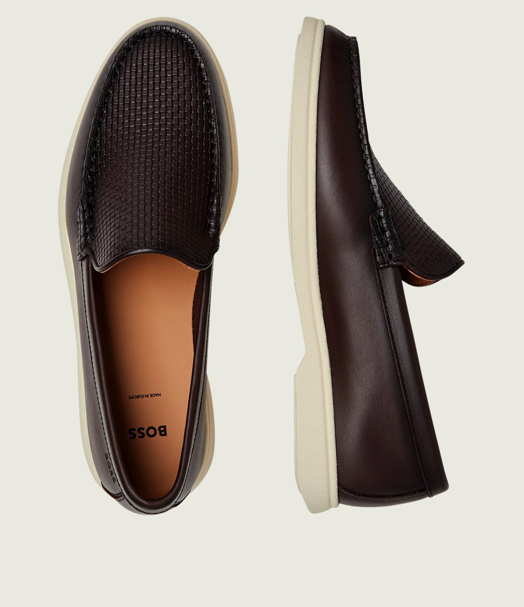 BOSS Black De piele pantofi loafer Sienne