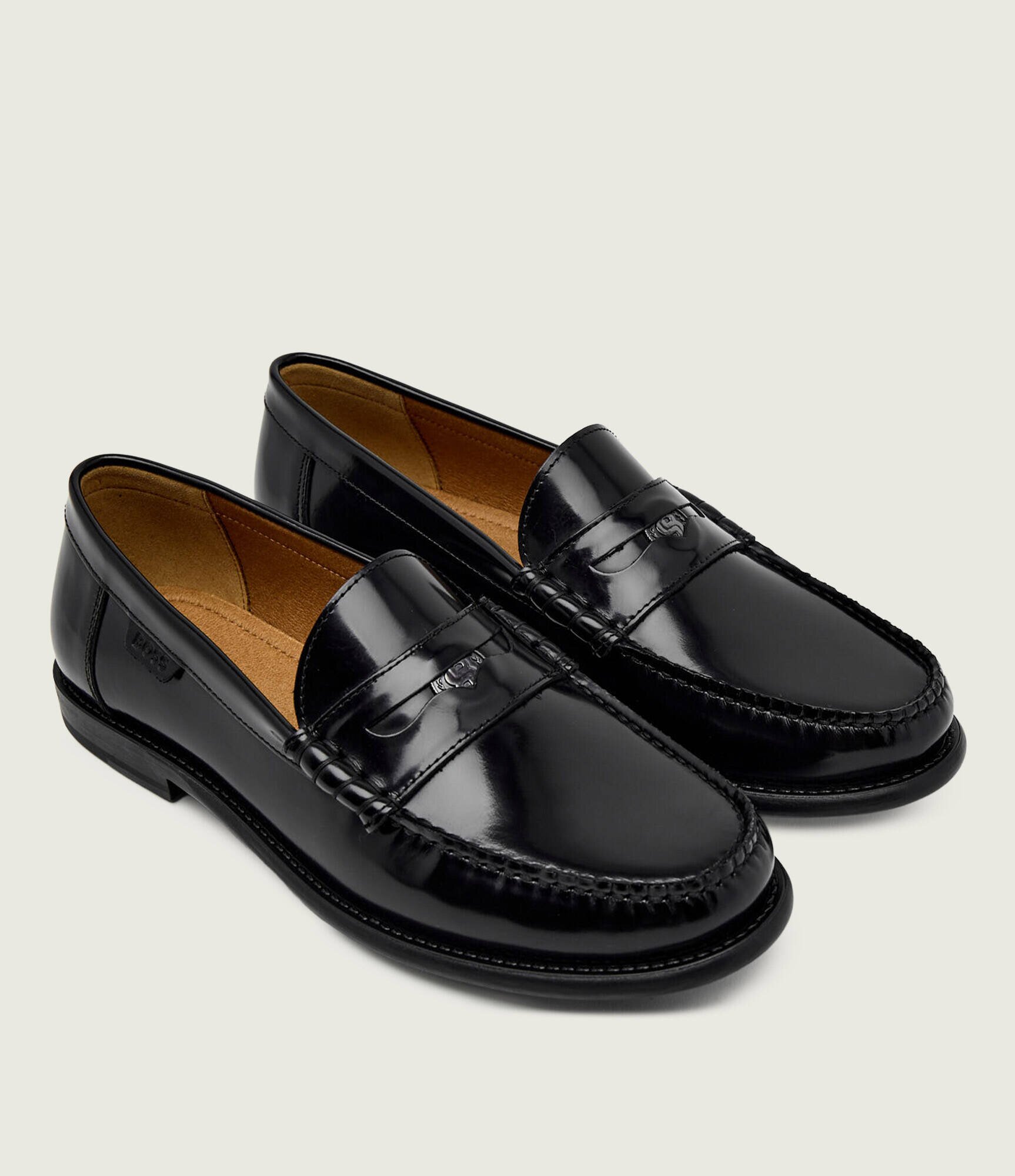 BOSS Black De piele pantofi loafer Tevan_Mocc_bohw