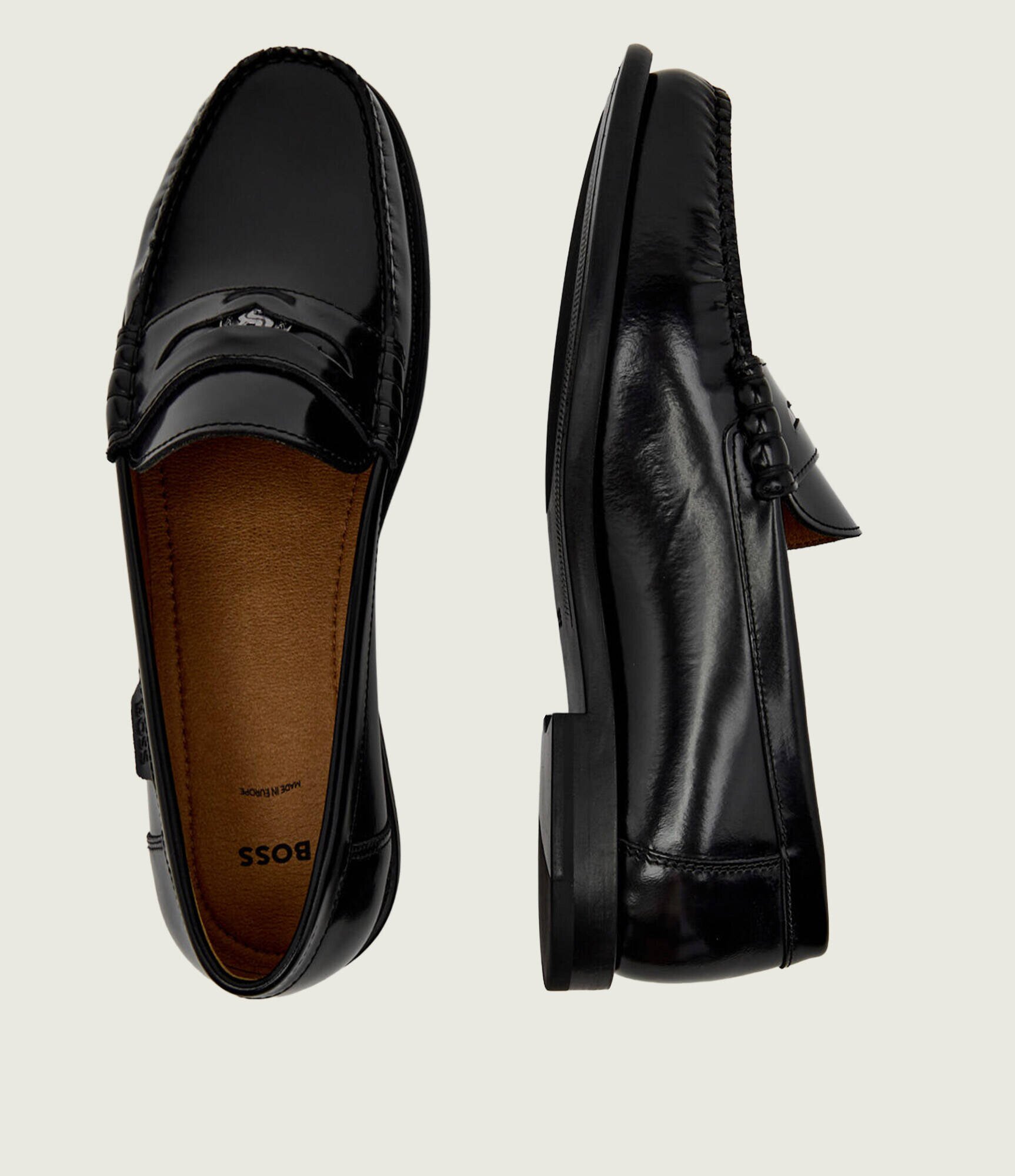 BOSS Black De piele pantofi loafer Tevan_Mocc_bohw