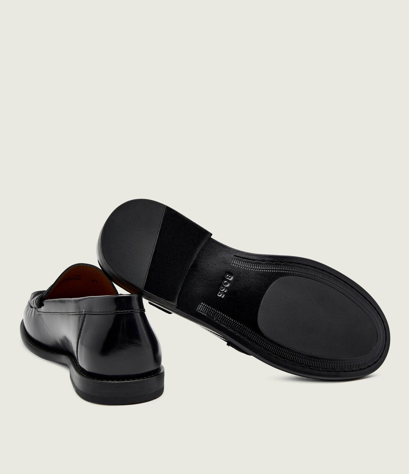 BOSS Black De piele pantofi loafer Tevan_Mocc_bohw