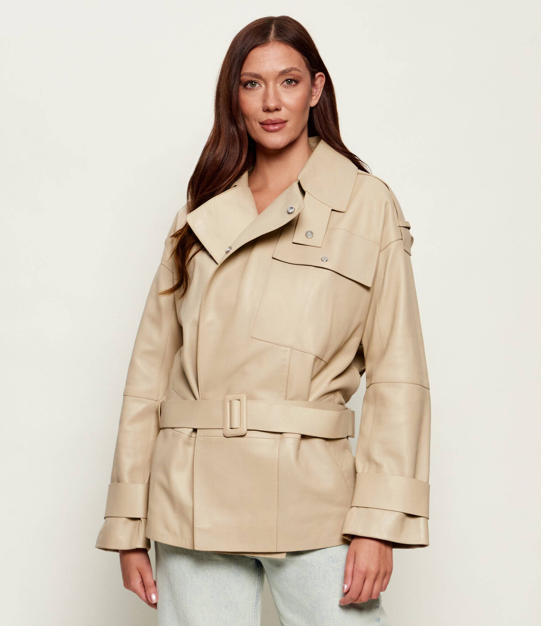 BOSS Black De piele trench Satila
