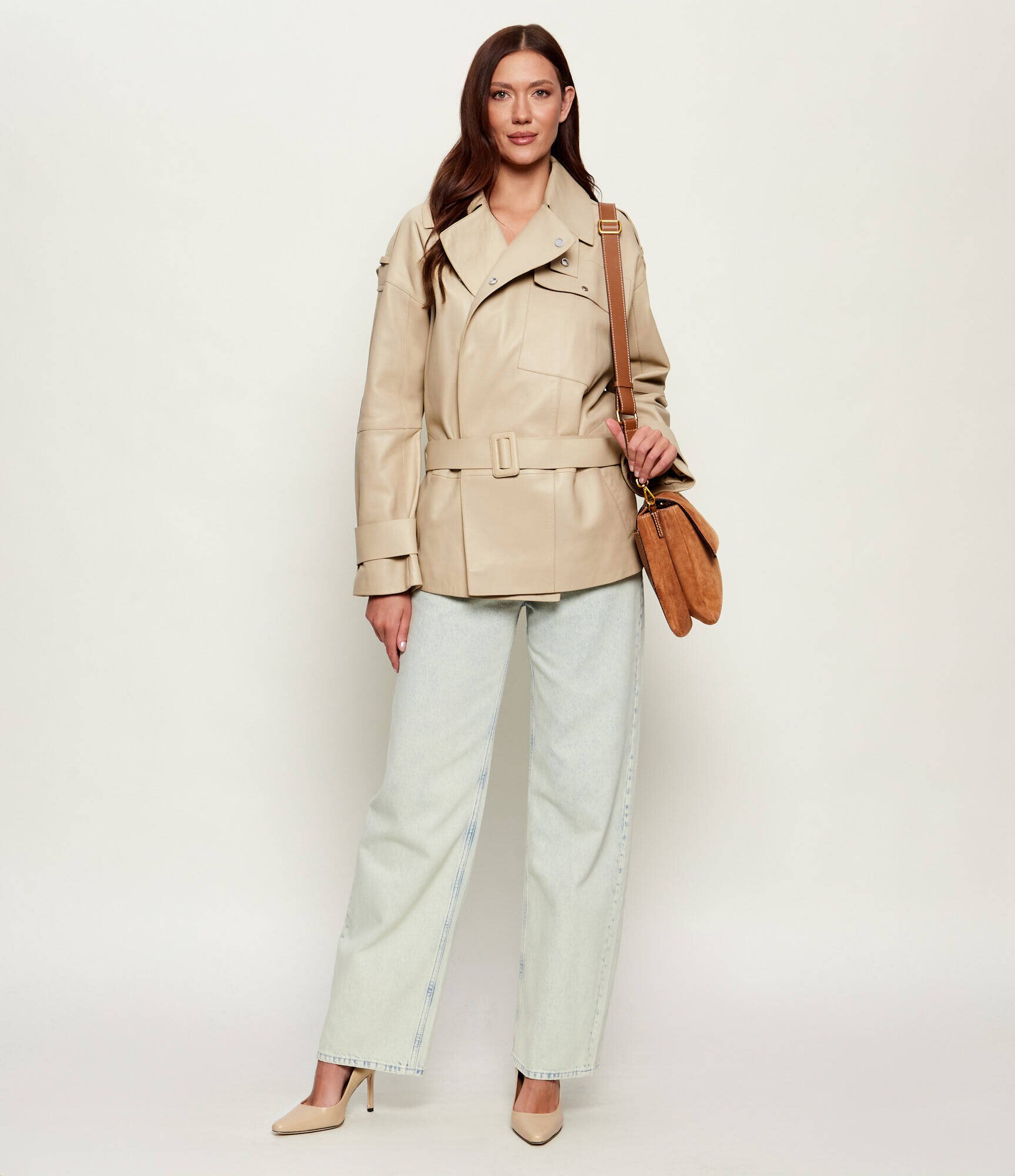 BOSS Black De piele trench Satila