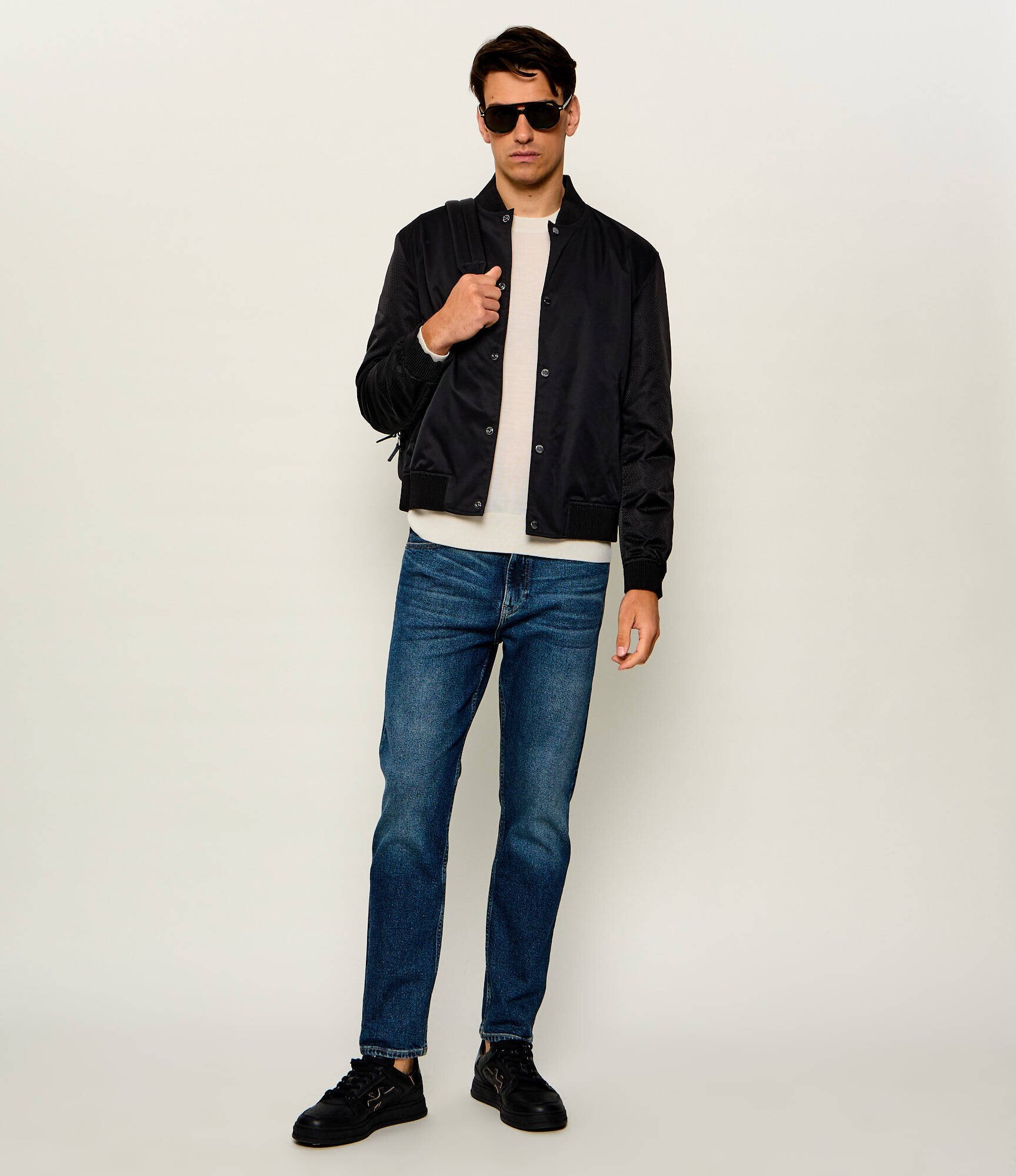 BOSS Black Geacă bomber C-Mileon | piele întoarsă | regular fit cu adaos de piele