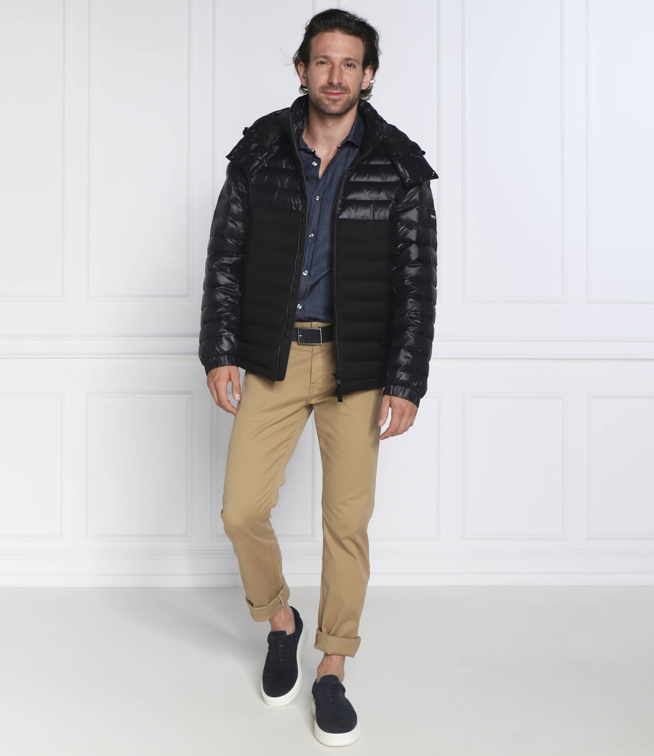 BOSS Black geacă darula | relaxed fit cu adaos de lână