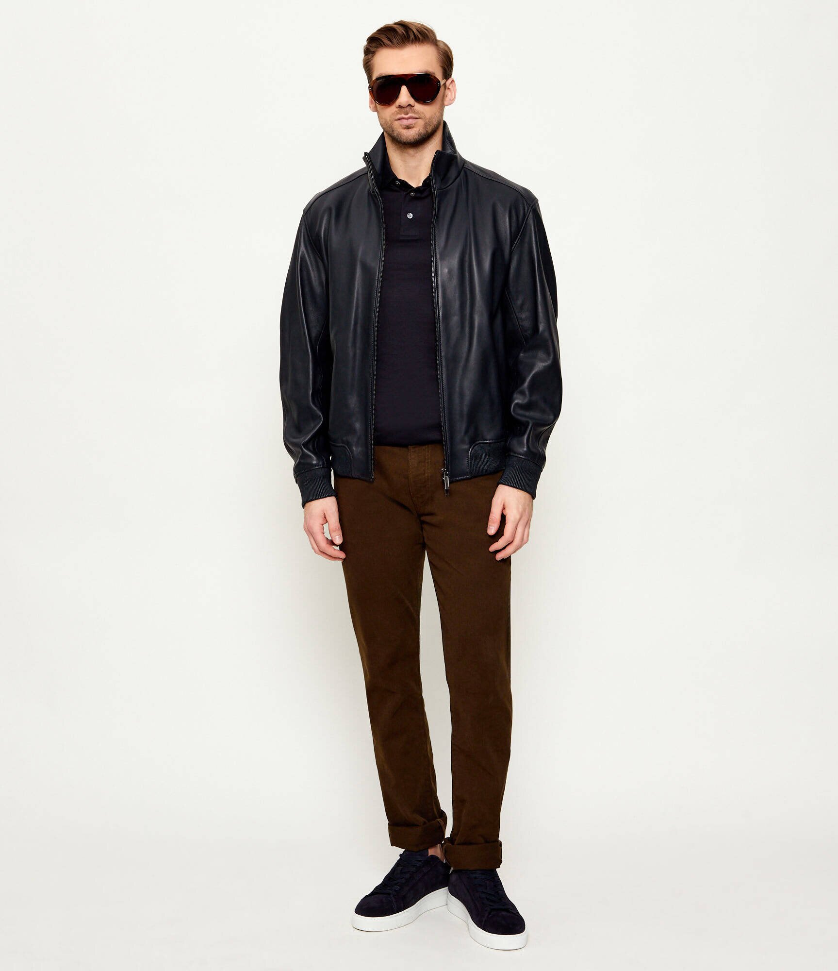 BOSS Black Geacă de piele H-Mamun_AM | BOSS x ASTON MARTIN | regular fit