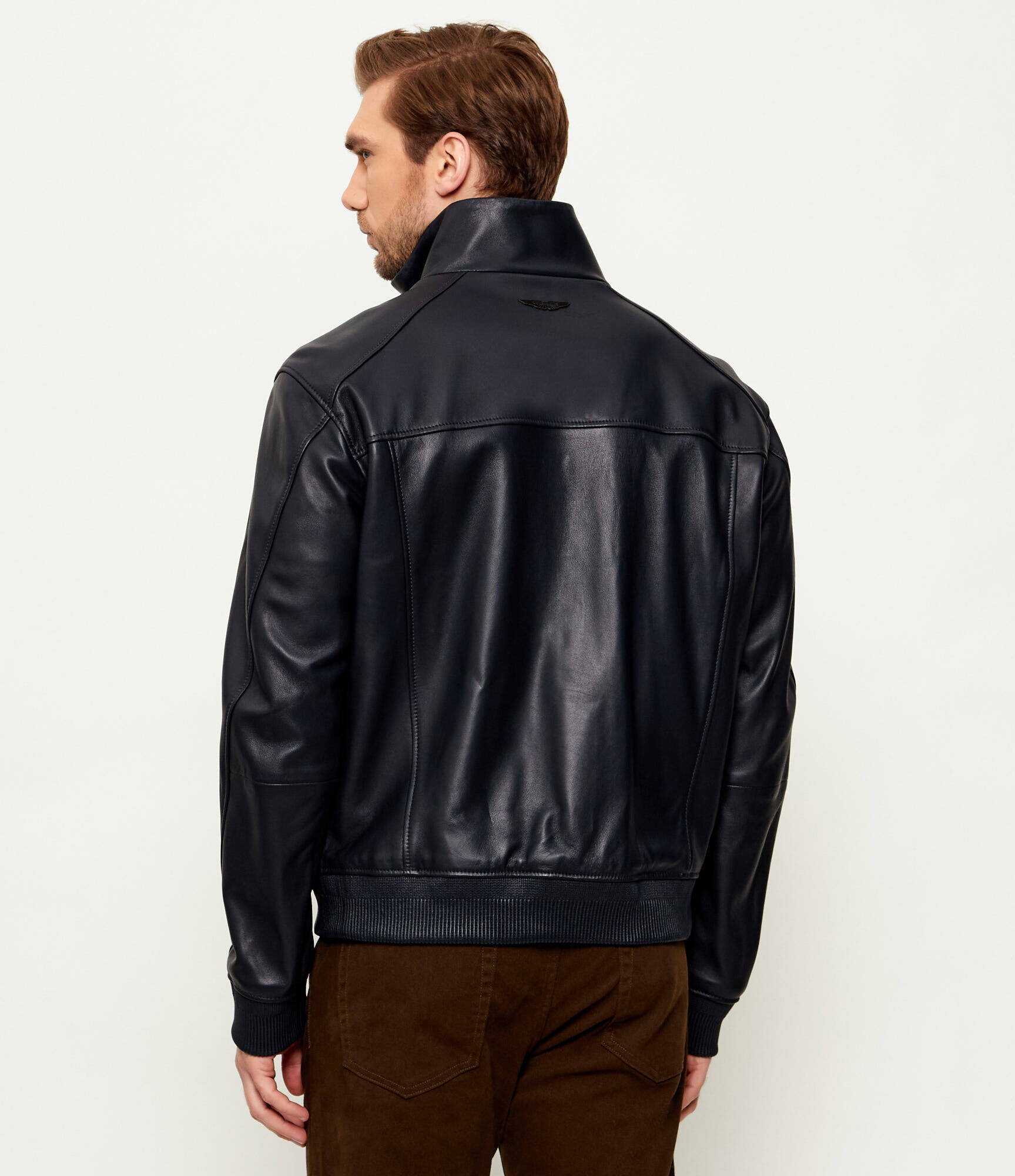 BOSS Black Geacă de piele H-Mamun_AM | BOSS x ASTON MARTIN | regular fit