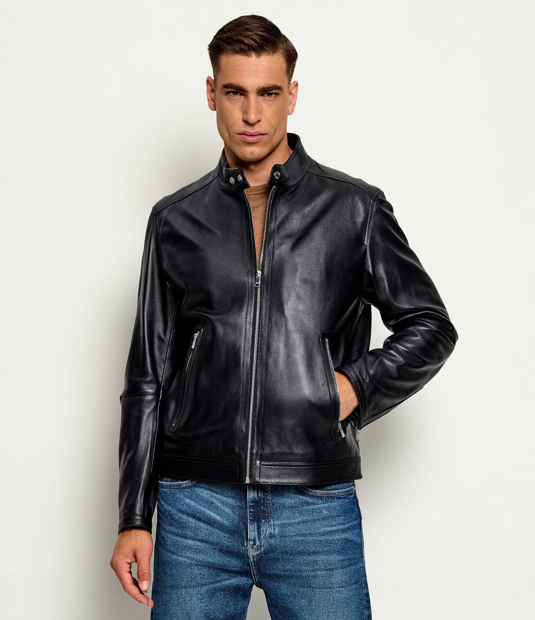 BOSS Black Geacă de piele H-Mansell5 | regular fit
