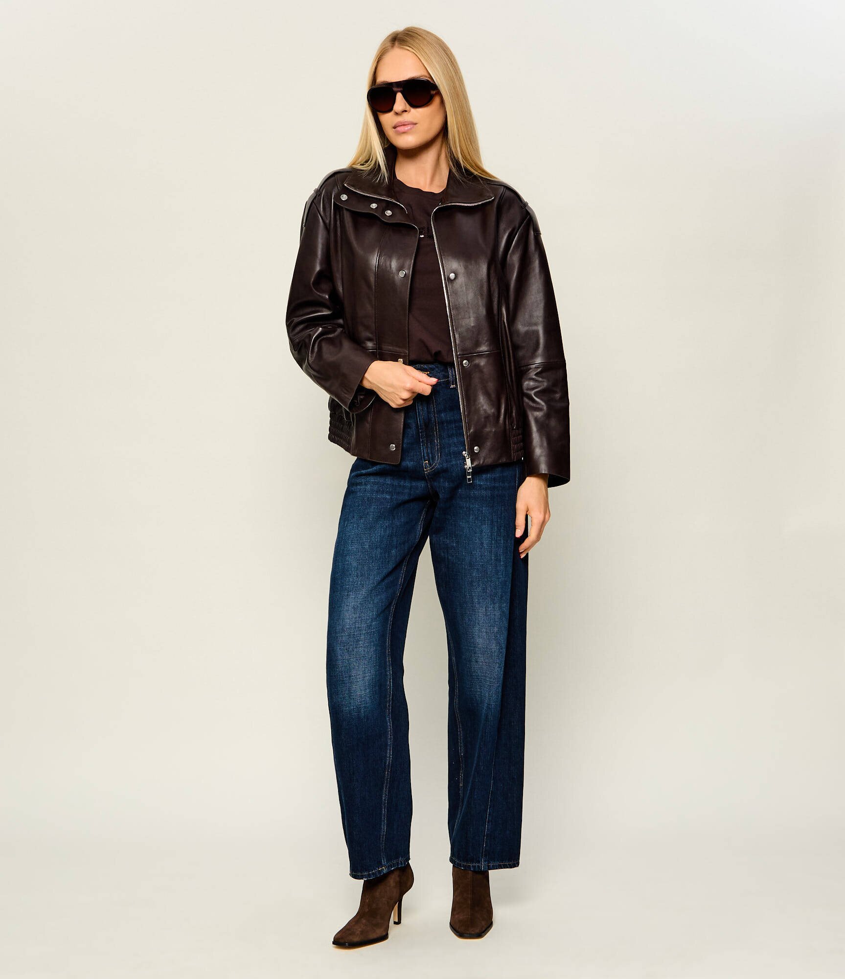 BOSS Black Geacă de piele Savani | regular fit