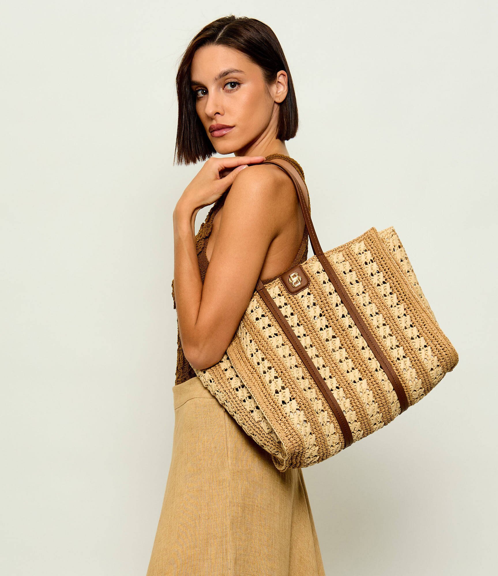 BOSS Black Geantă shopper BEYOND cu adaos de piele