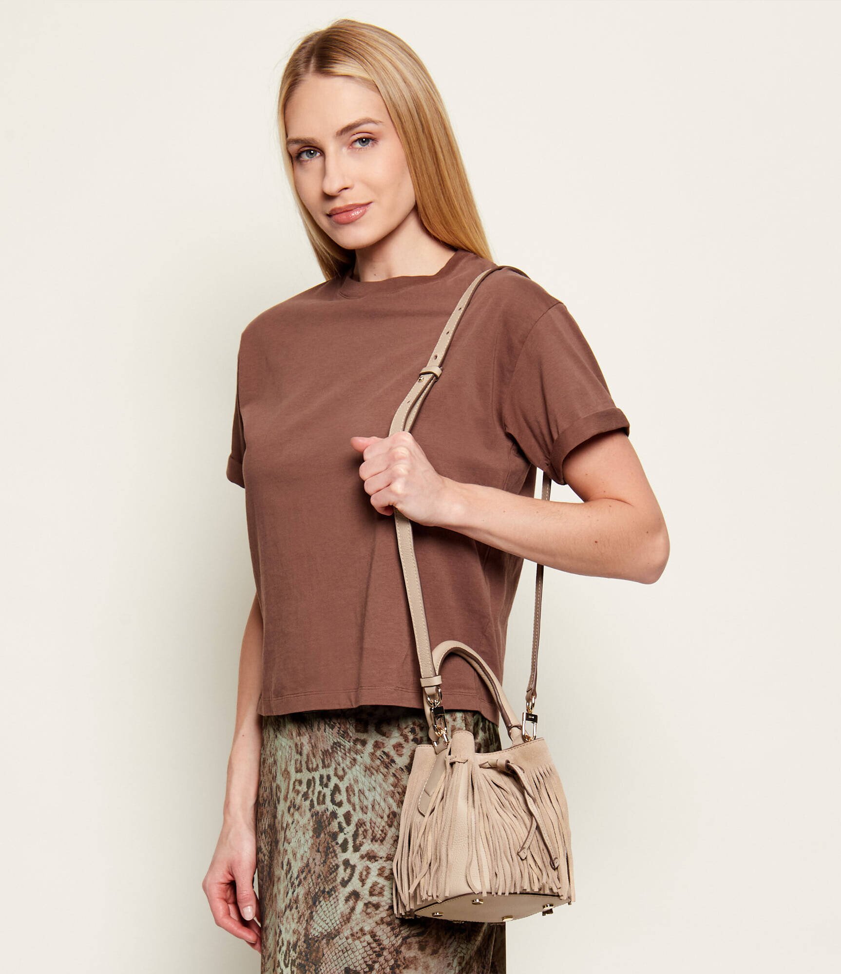 BOSS Black Geantă tip sac Lenah S | piele întoarsă