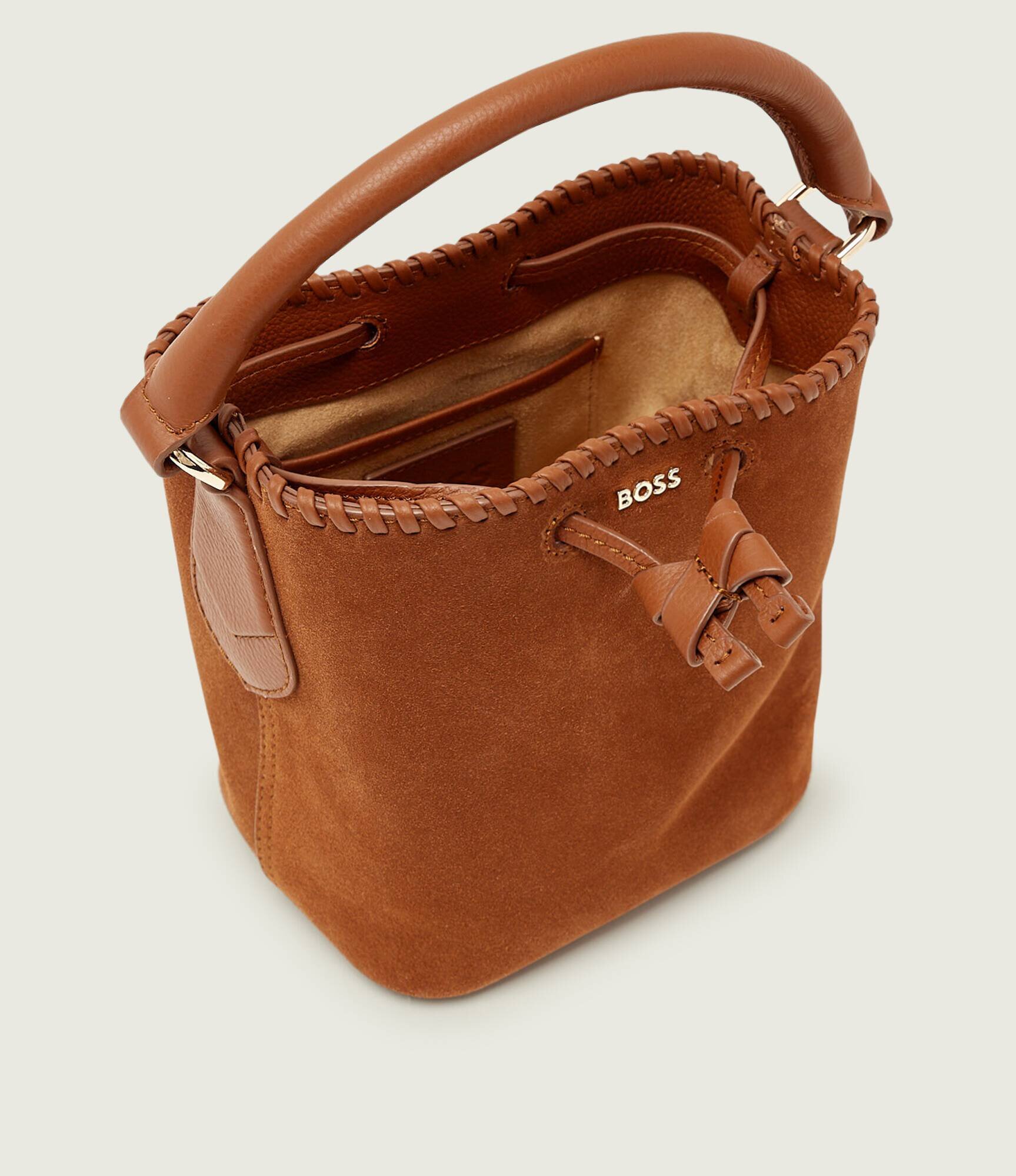 BOSS Black Geantă tip sac Lenah S | piele întoarsă