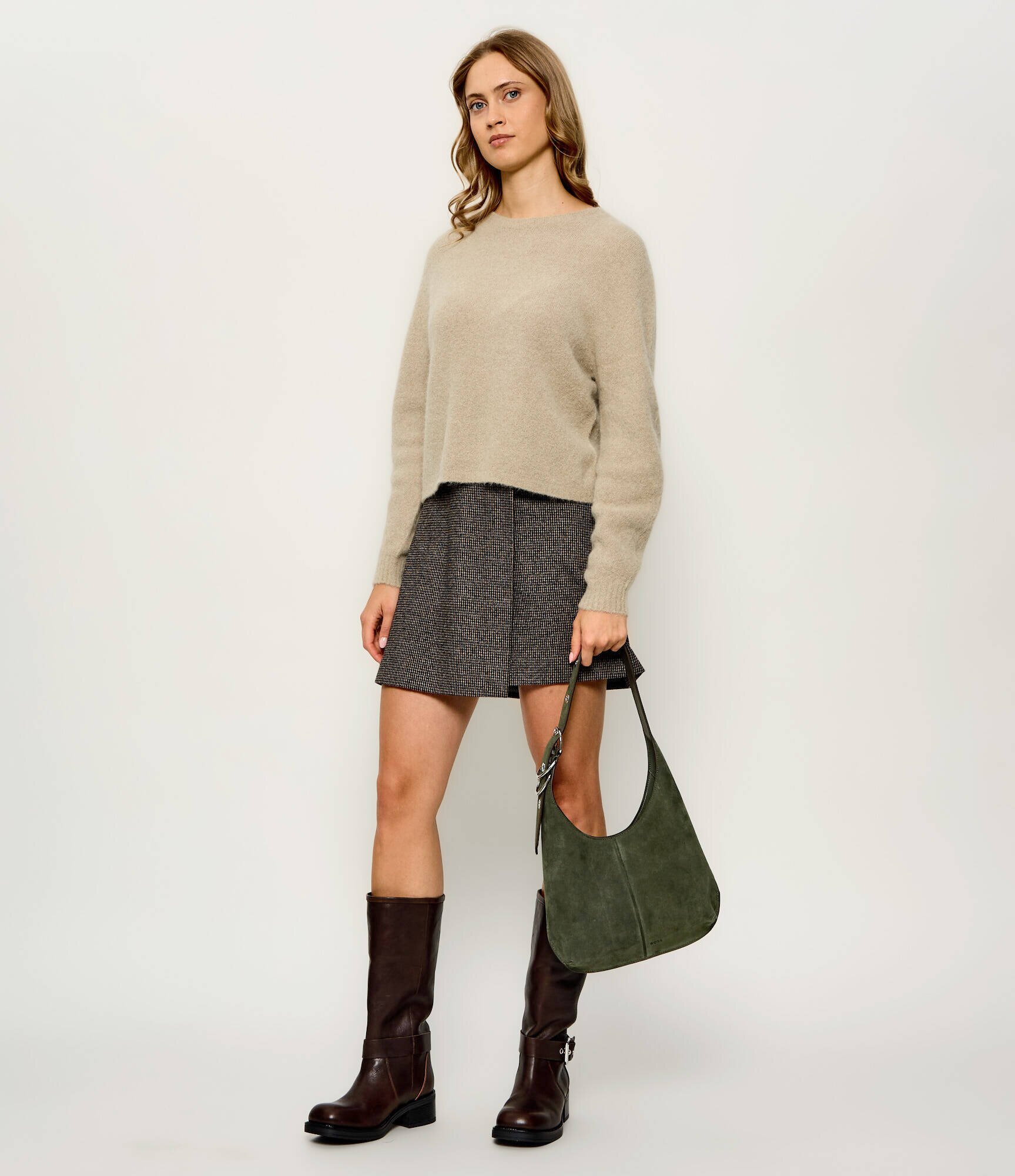 BOSS Black Hobo Clarice | piele întoarsă