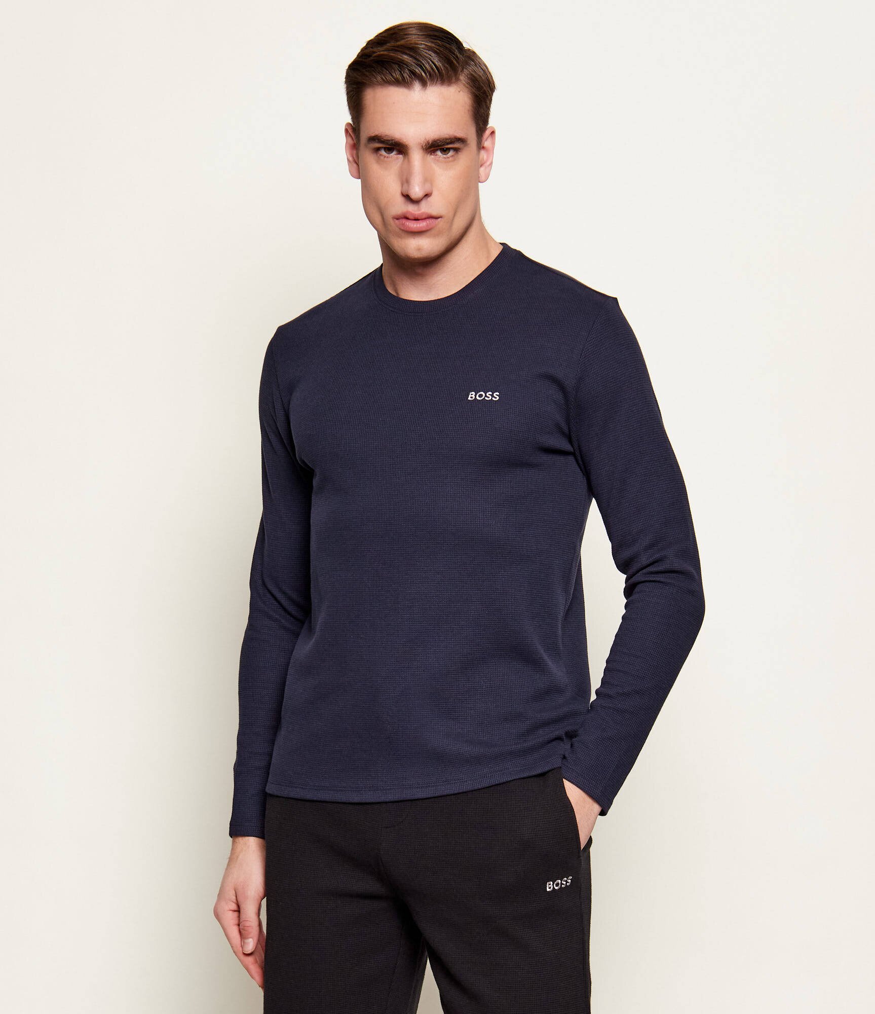 BOSS Black Longsleeve Waffle 4 | Regular Fit