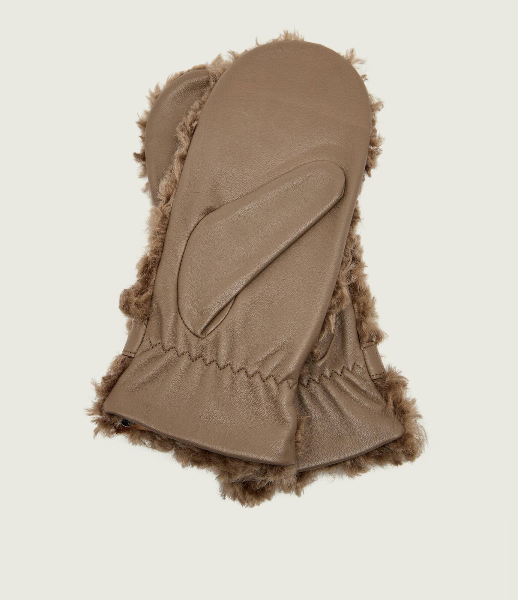 BOSS Black Mănuși de piele Yosie-F-SH cu adaos de lână | shearling