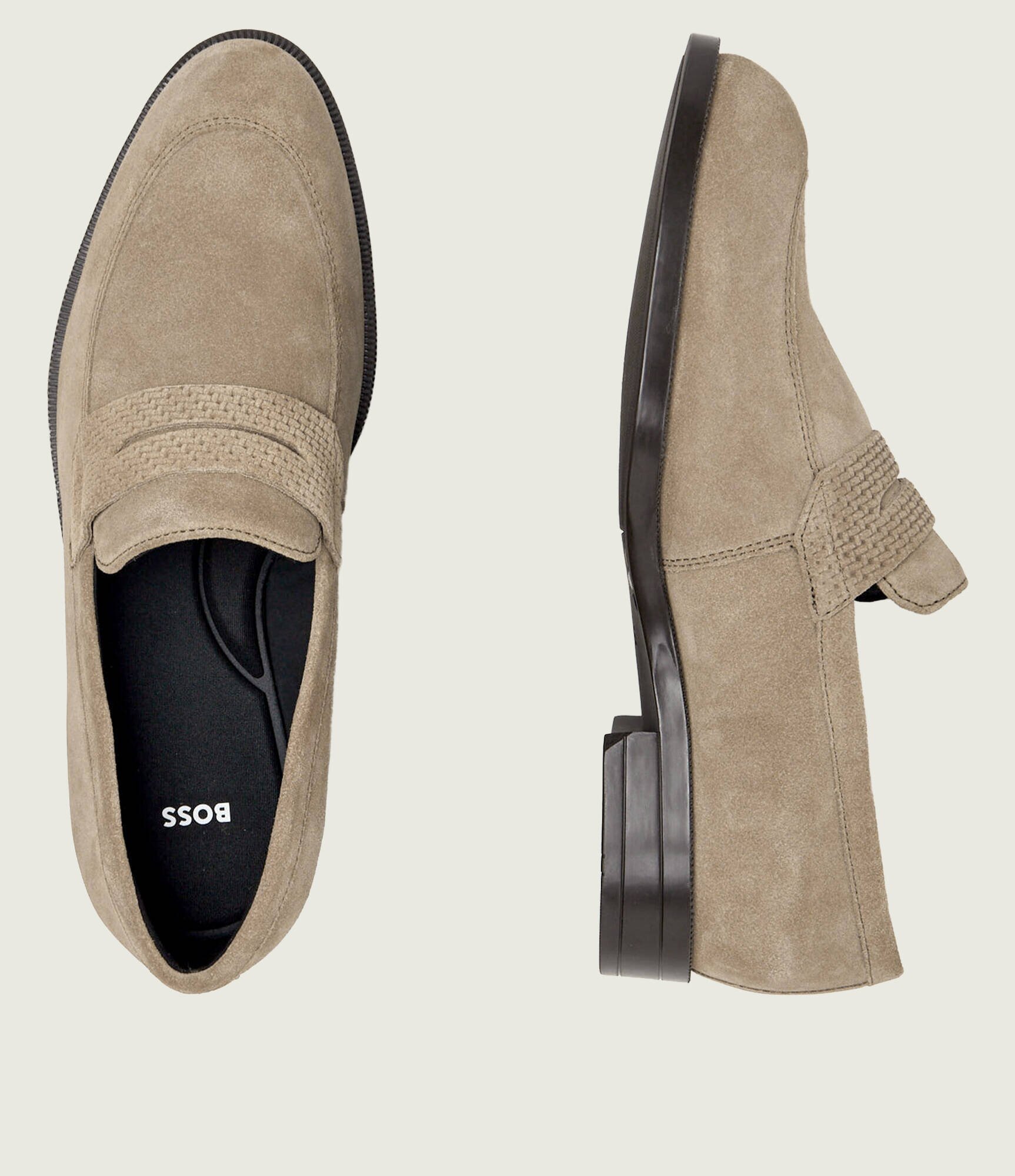 BOSS Black Mocasini pantofi loafer Tayil | piele întoarsă