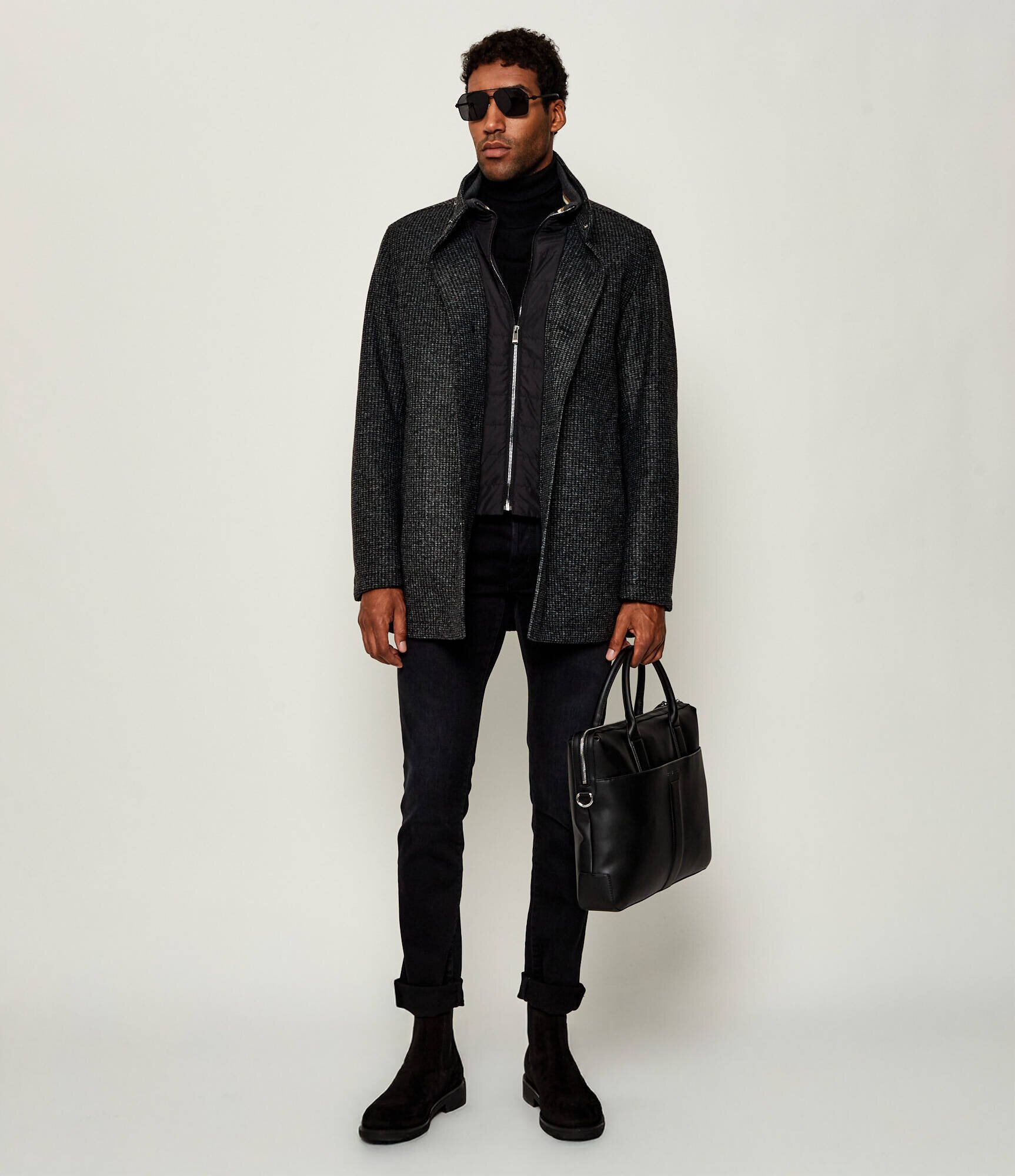 BOSS Black Palton H-Coxtan-J-254 cu adaos de lână