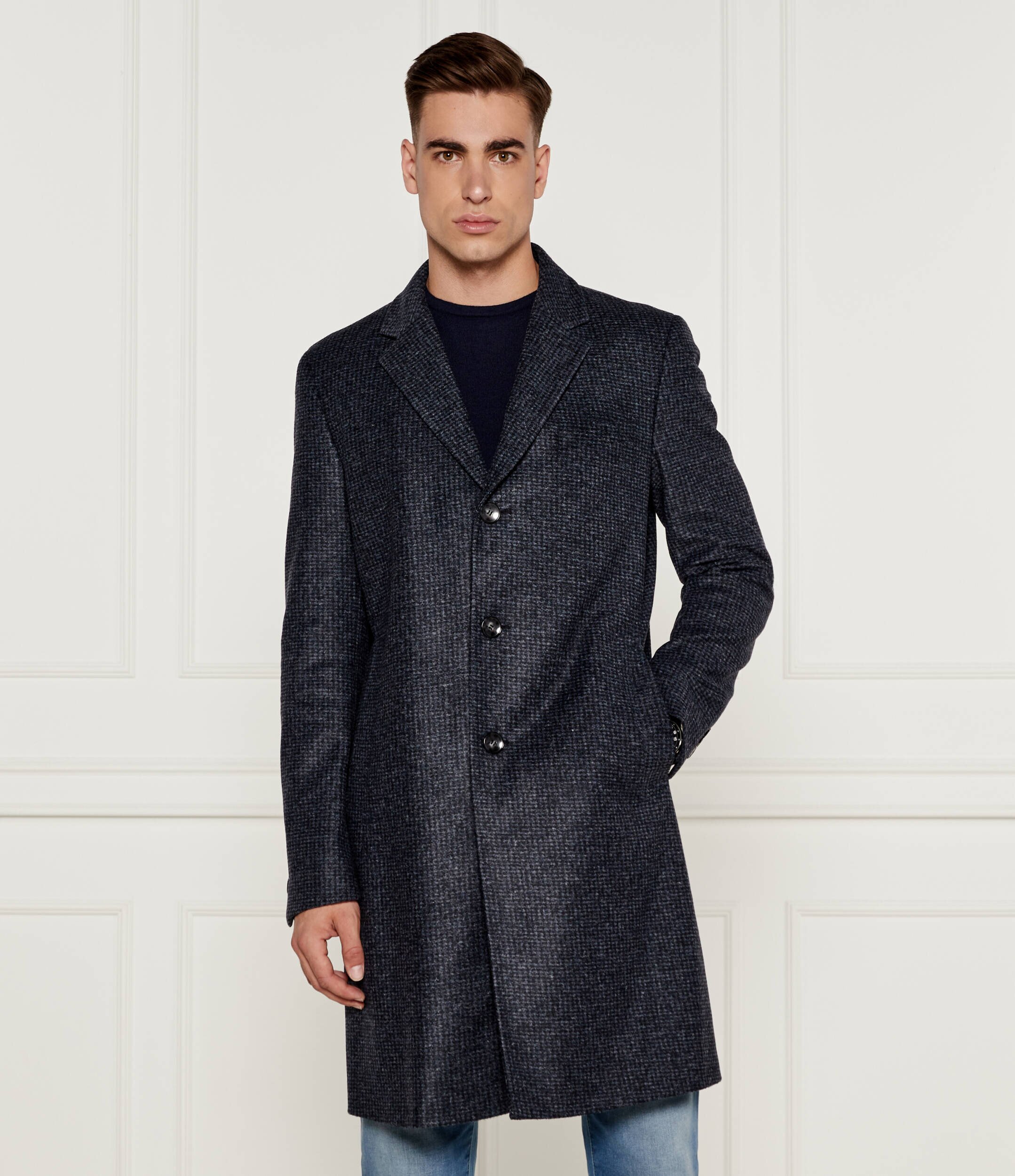 BOSS Black Palton H-Hyde cu adaos de lână