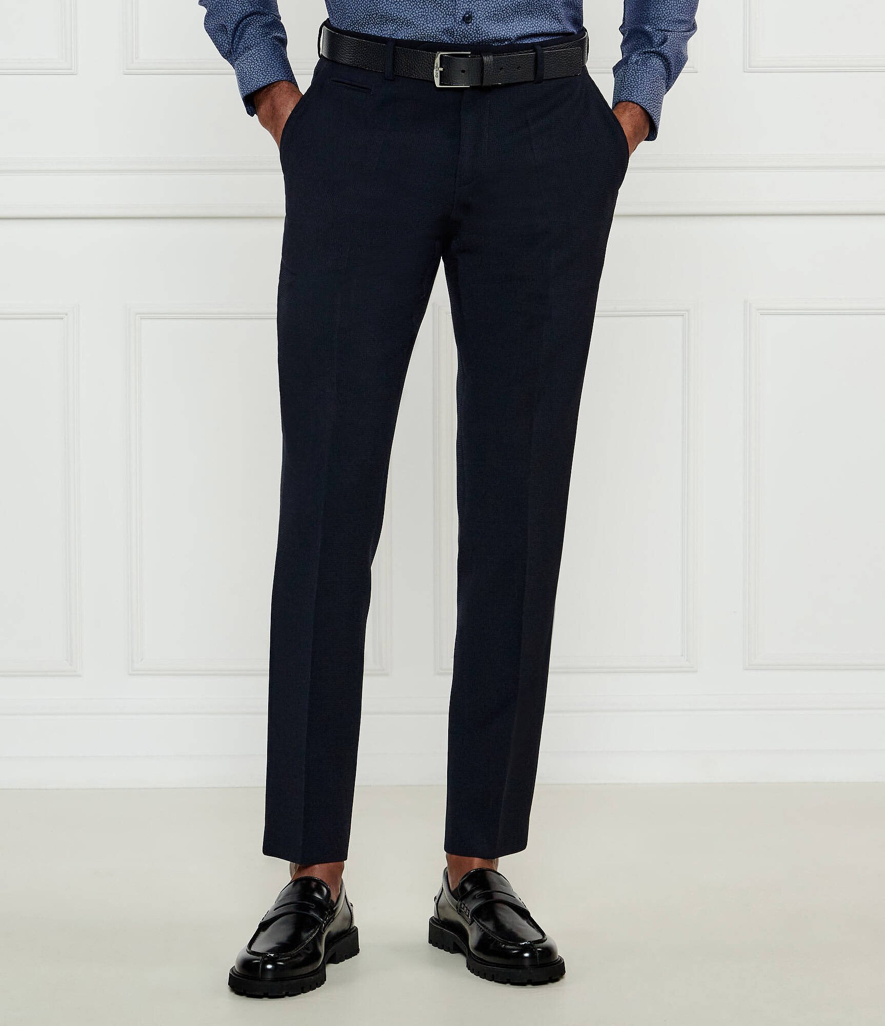 BOSS Black Pantaloni C-Genius-243 | Slim Fit cu adaos de lână