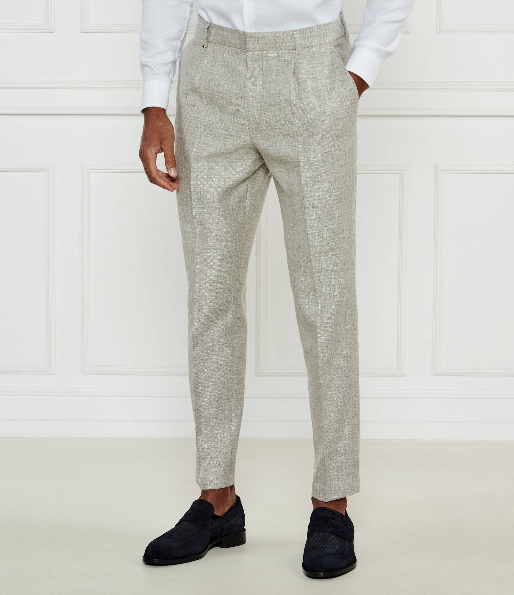 BOSS Black Pantaloni C-Perin-PL-25 | Relaxed fit | cu adaos de in
